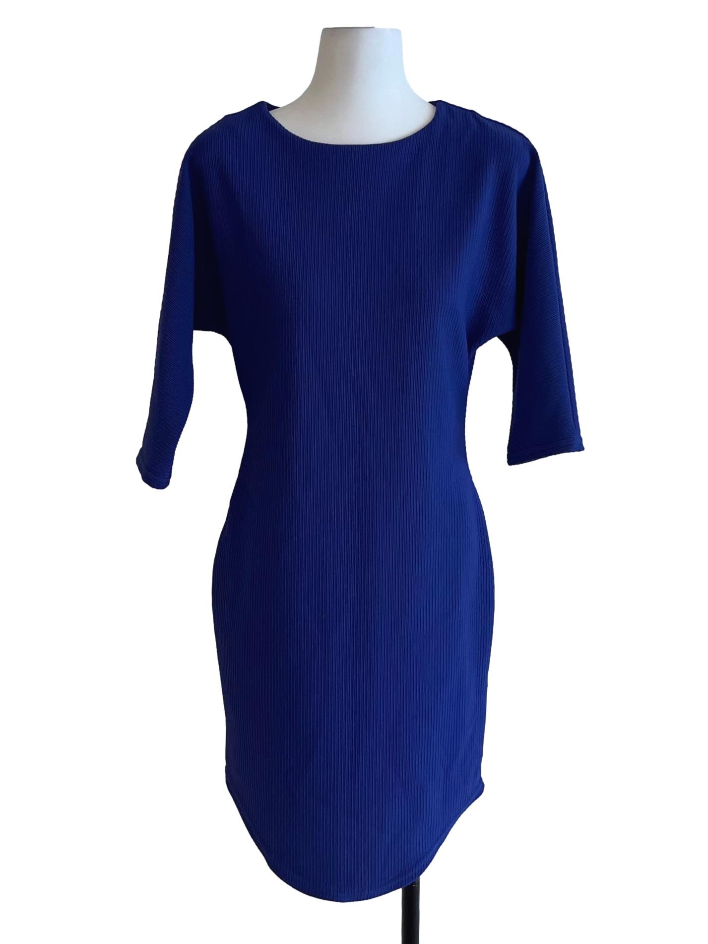 Azure Blue Jewel Neckline Empire Dress