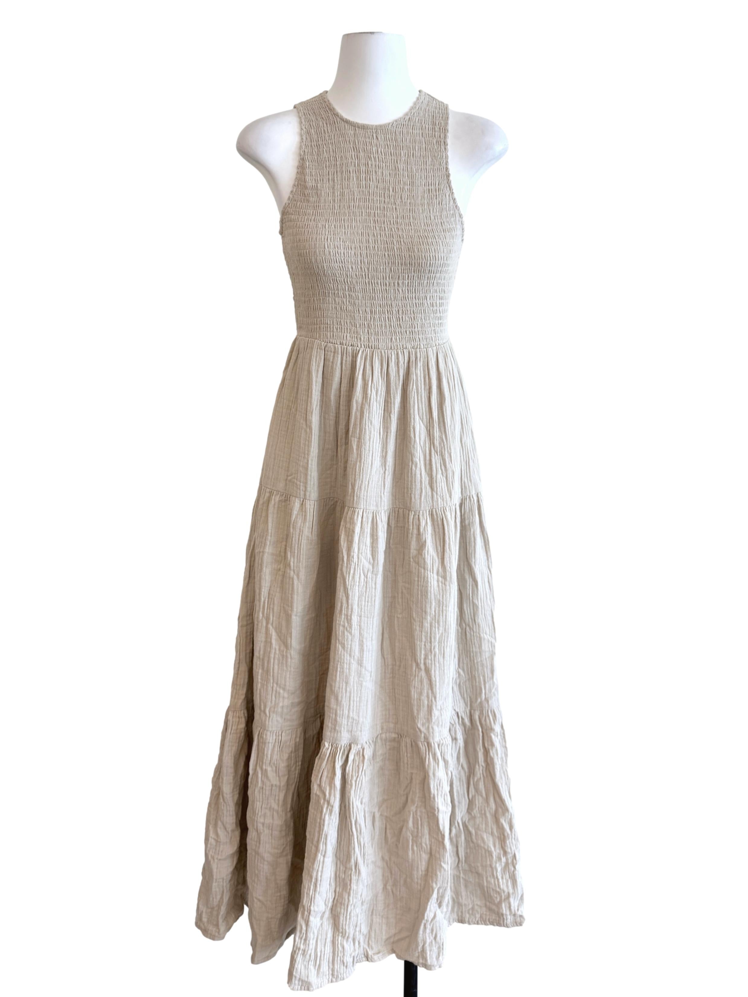 Ivory Drop Waist Sleeveless Top