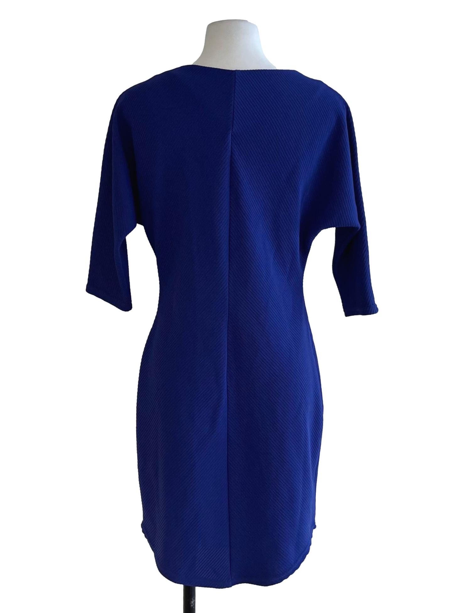 Azure Blue Jewel Neckline Empire Dress