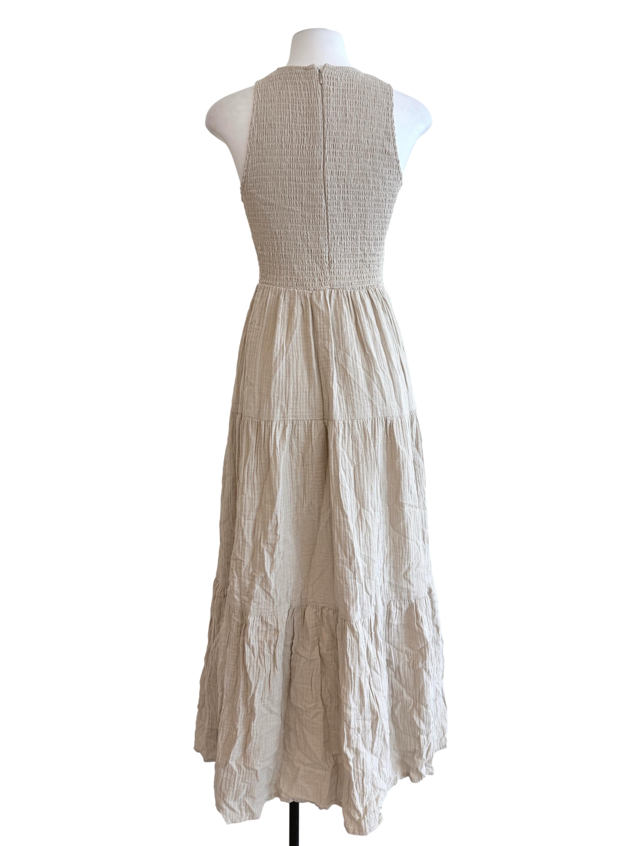 Ivory Drop Waist Sleeveless Top