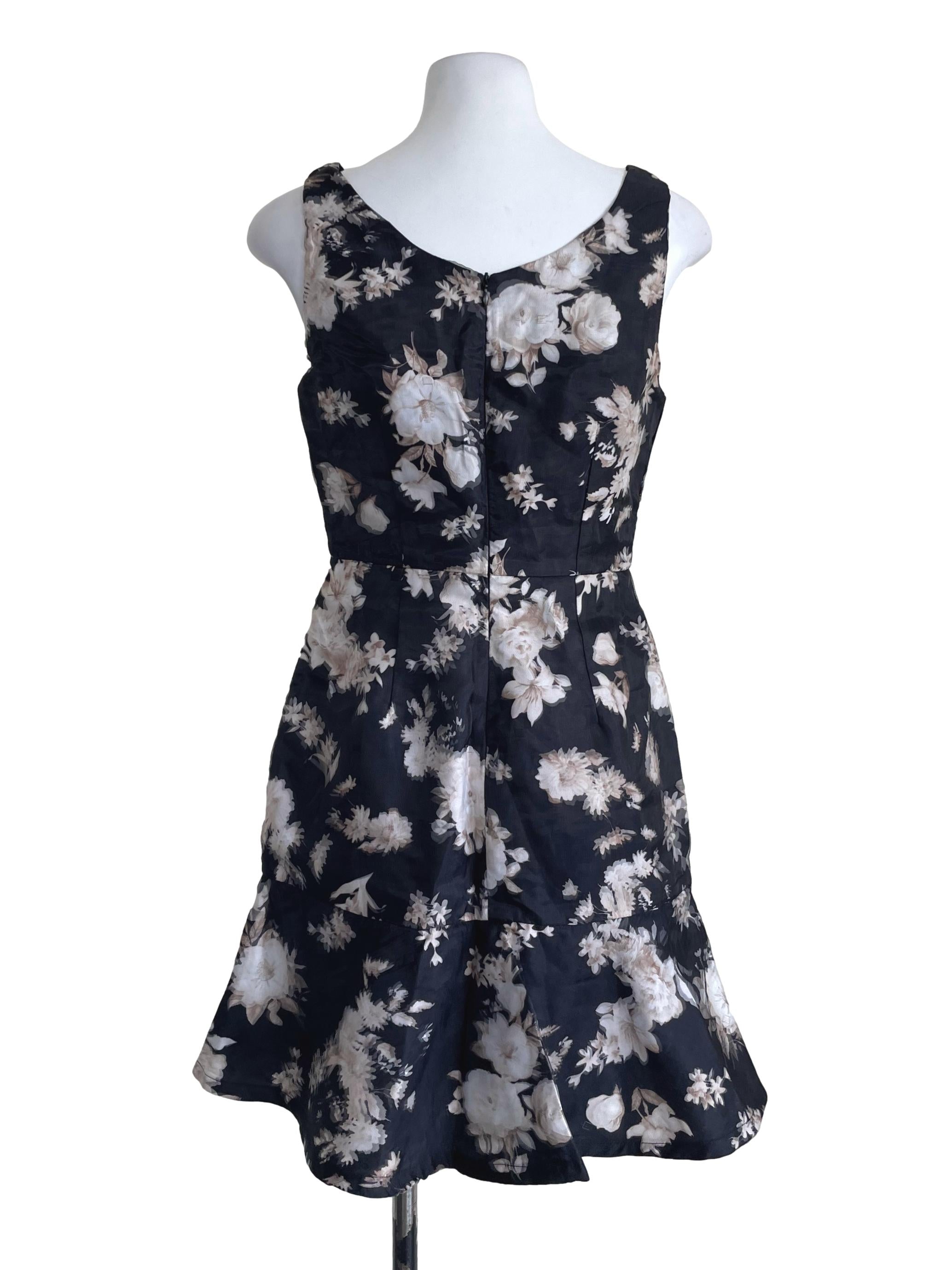 Black Floral Sleeveless Dress