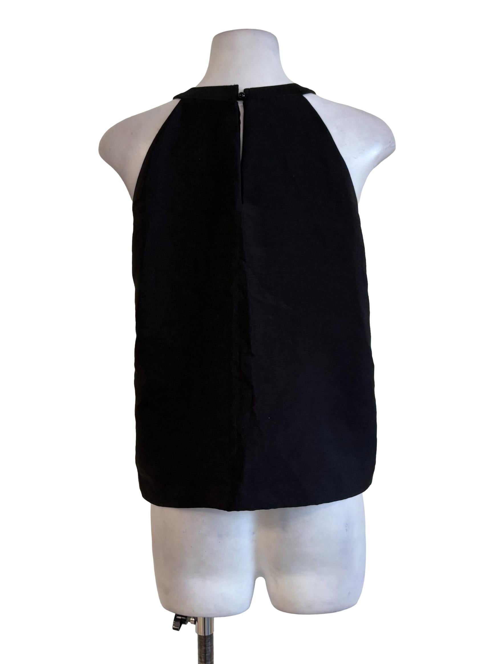 Black Satin Halter Top