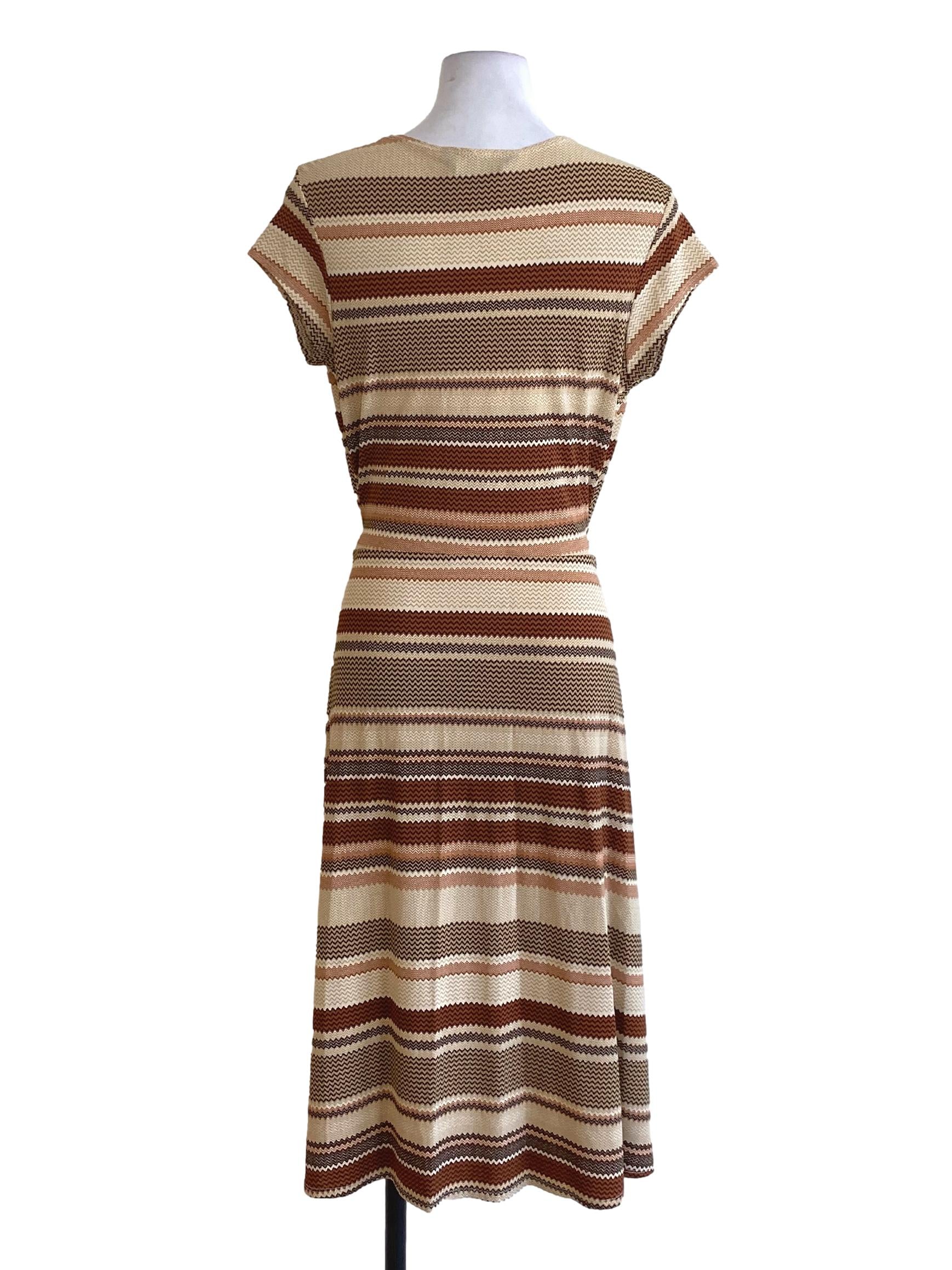 Tortilla Brown V-Neck Tie Waist Slip Dress