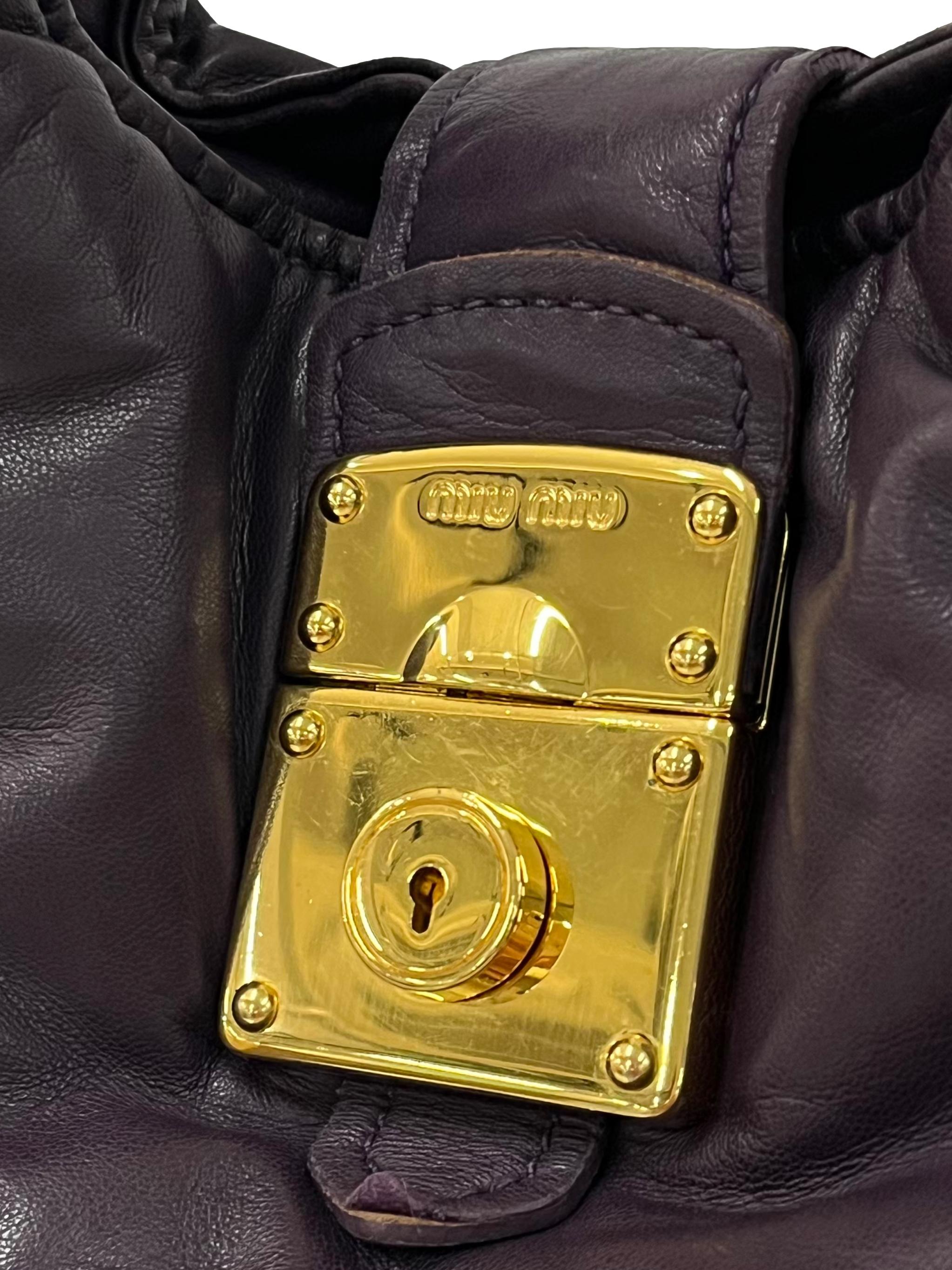 Purple Soft Leather Shoulder Bag CSN