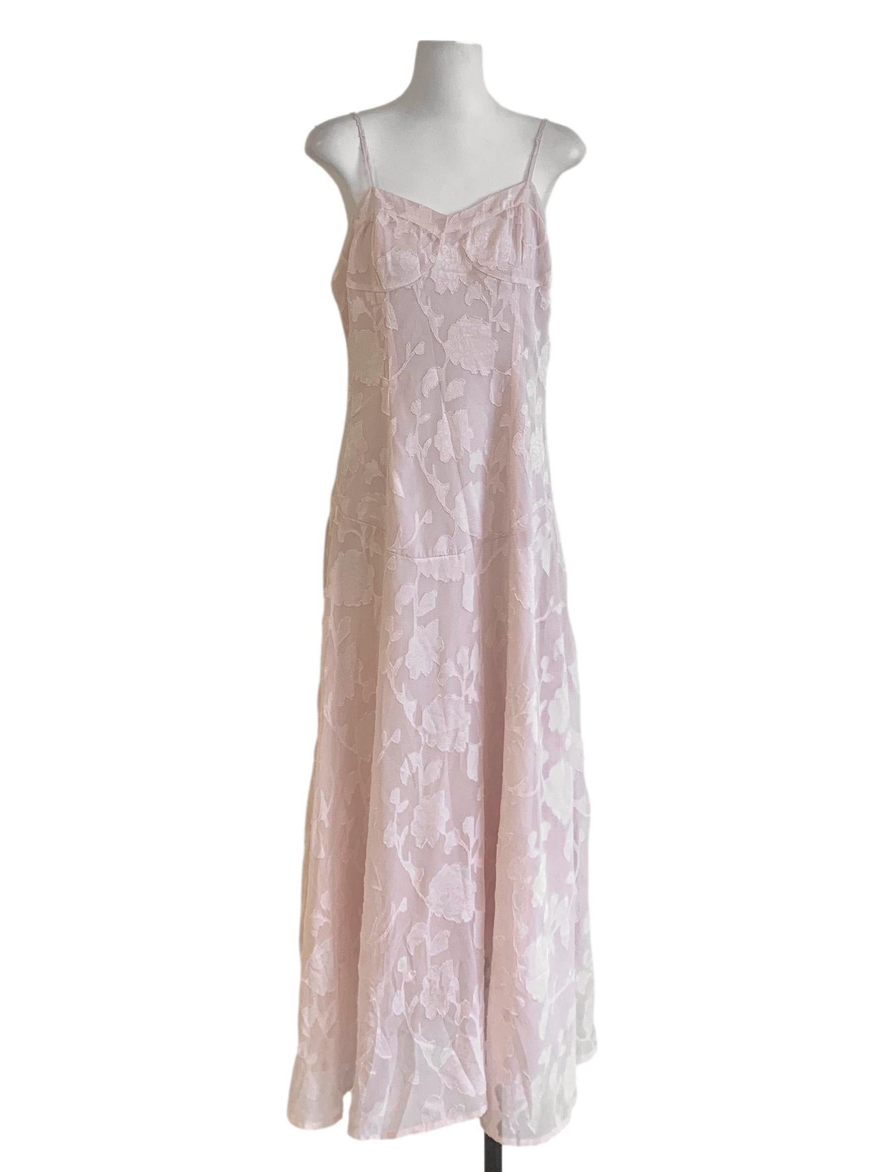 Crepe Pink Flower Pattern Dress