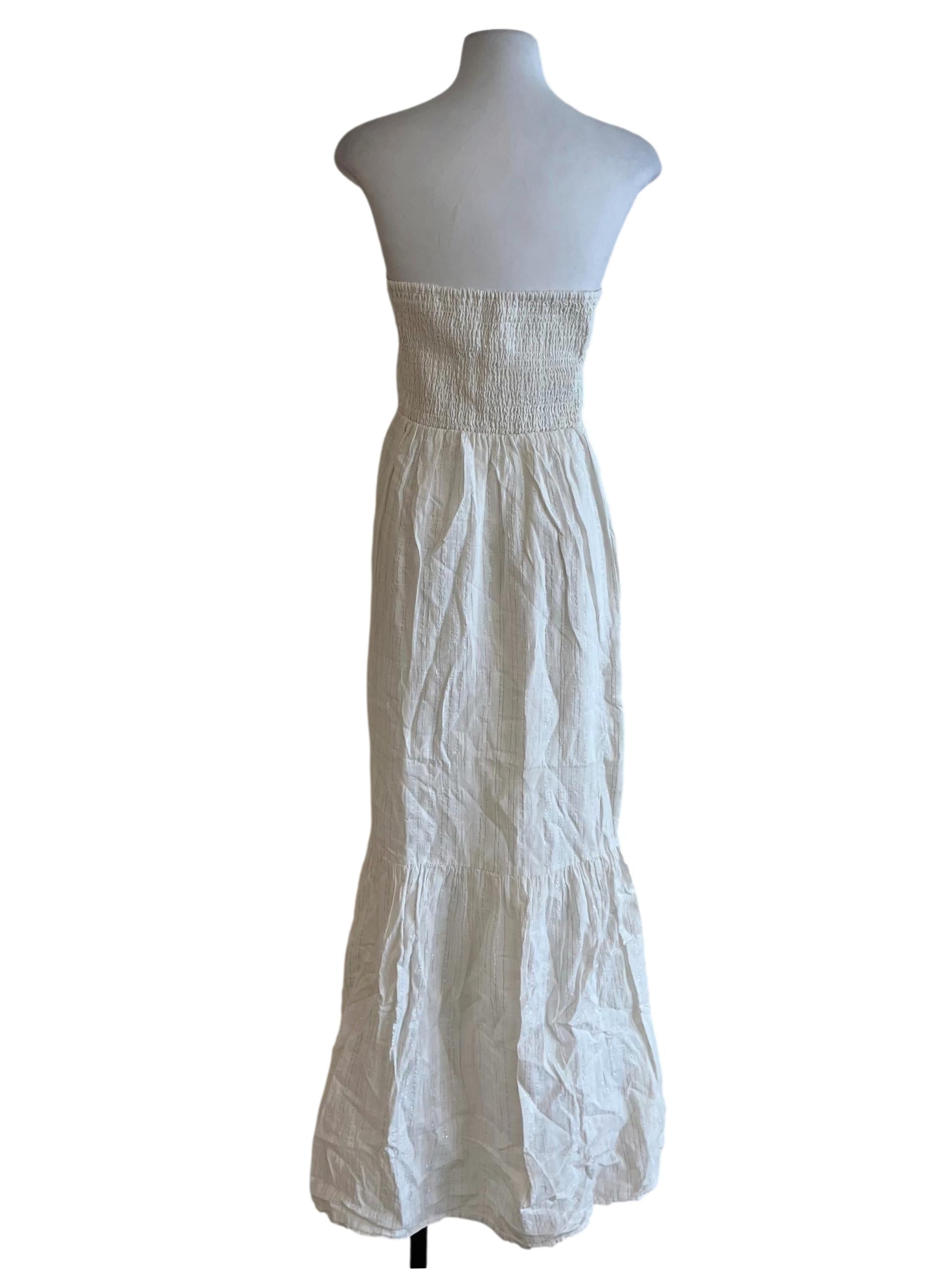 White Strapless A-Line Dress