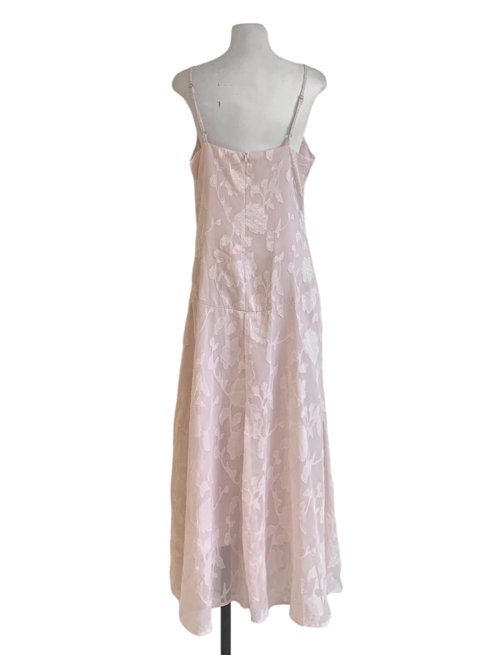 Crepe Pink Flower Pattern Dress