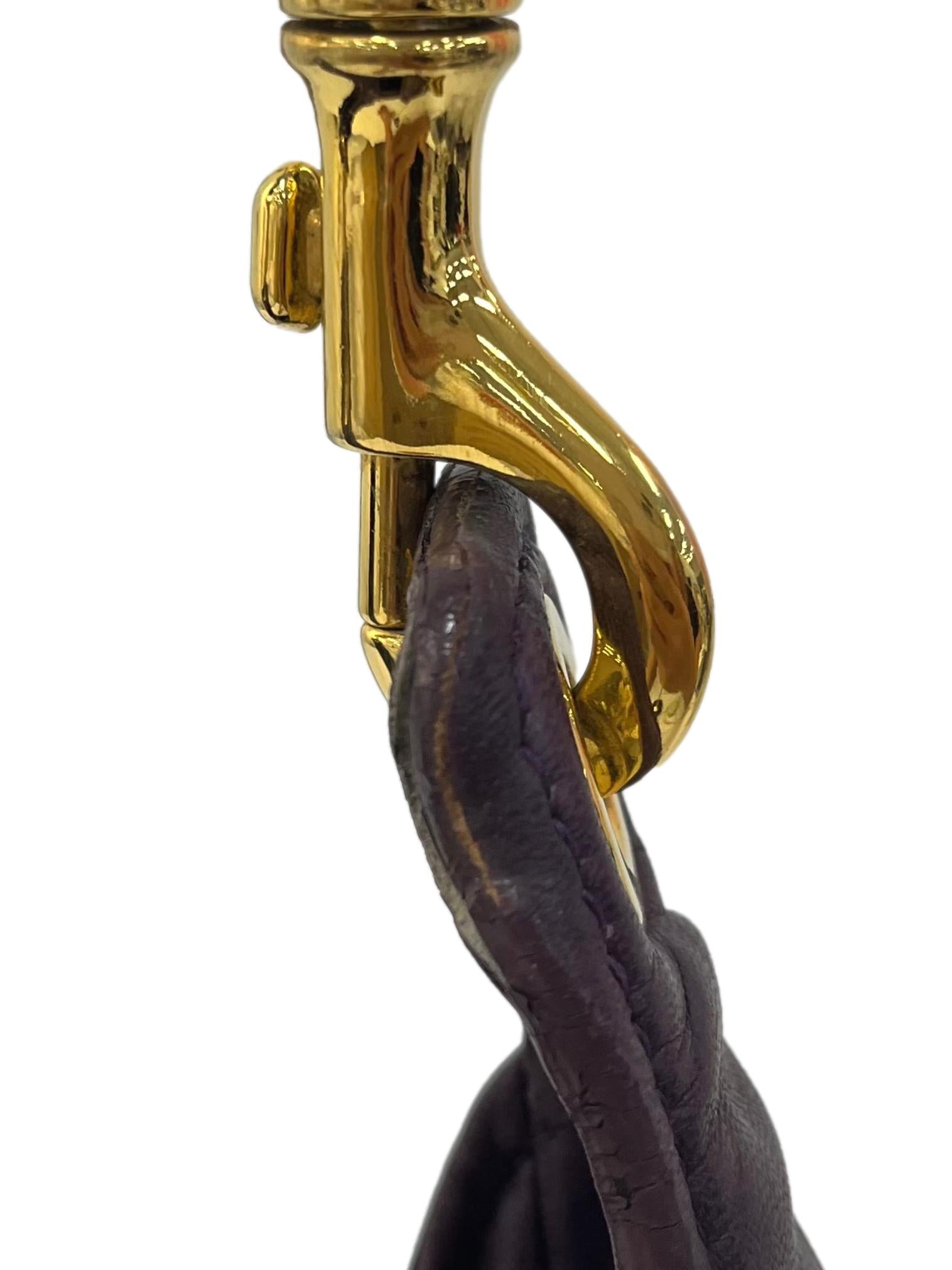 Purple Soft Leather Shoulder Bag CSN