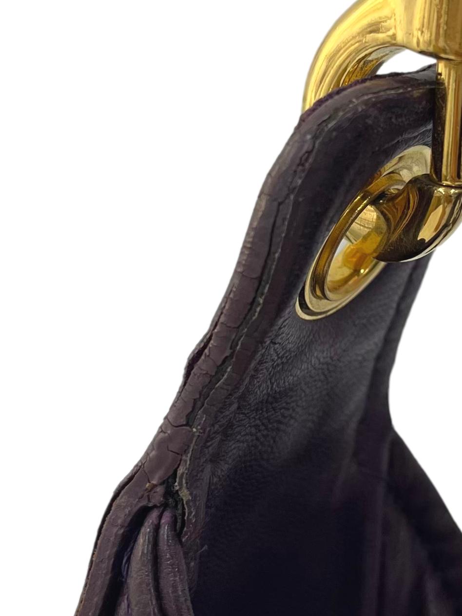 Purple Soft Leather Shoulder Bag CSN