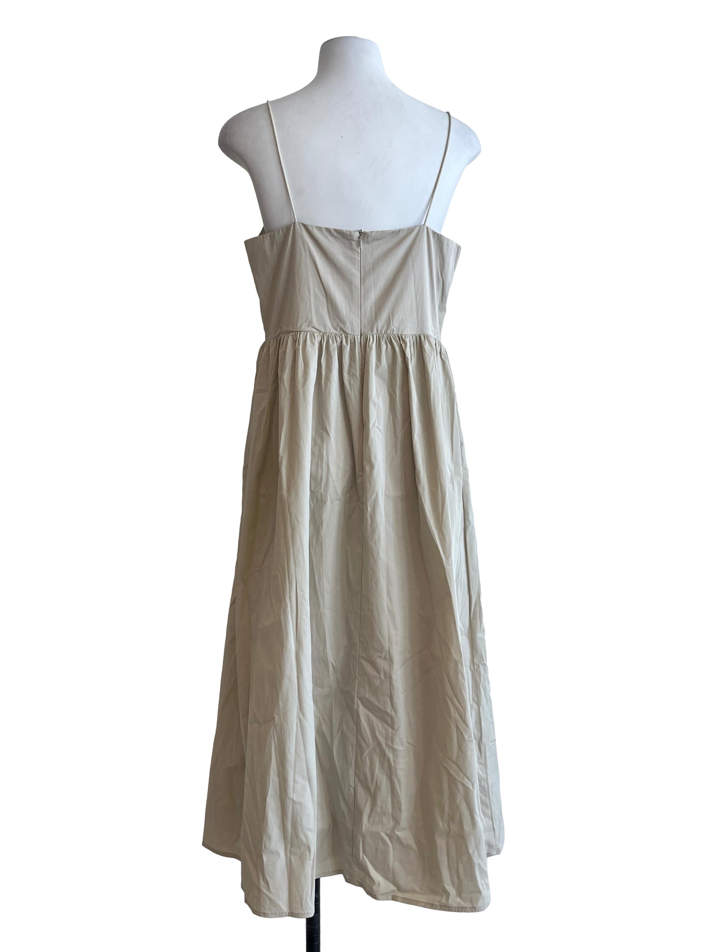 Parchment White Spaghetti Strap Sleeveless Dress