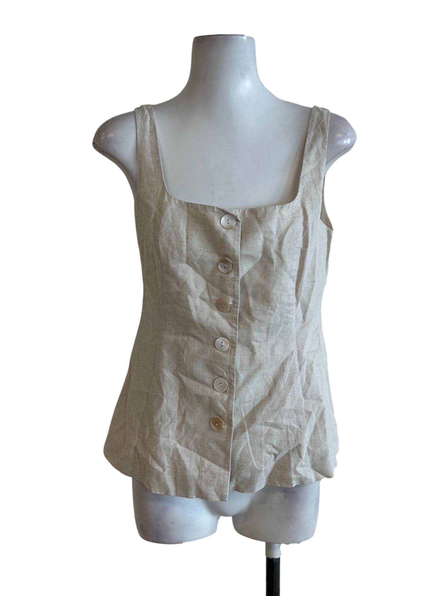 Beige Sleeveless Top OSN
