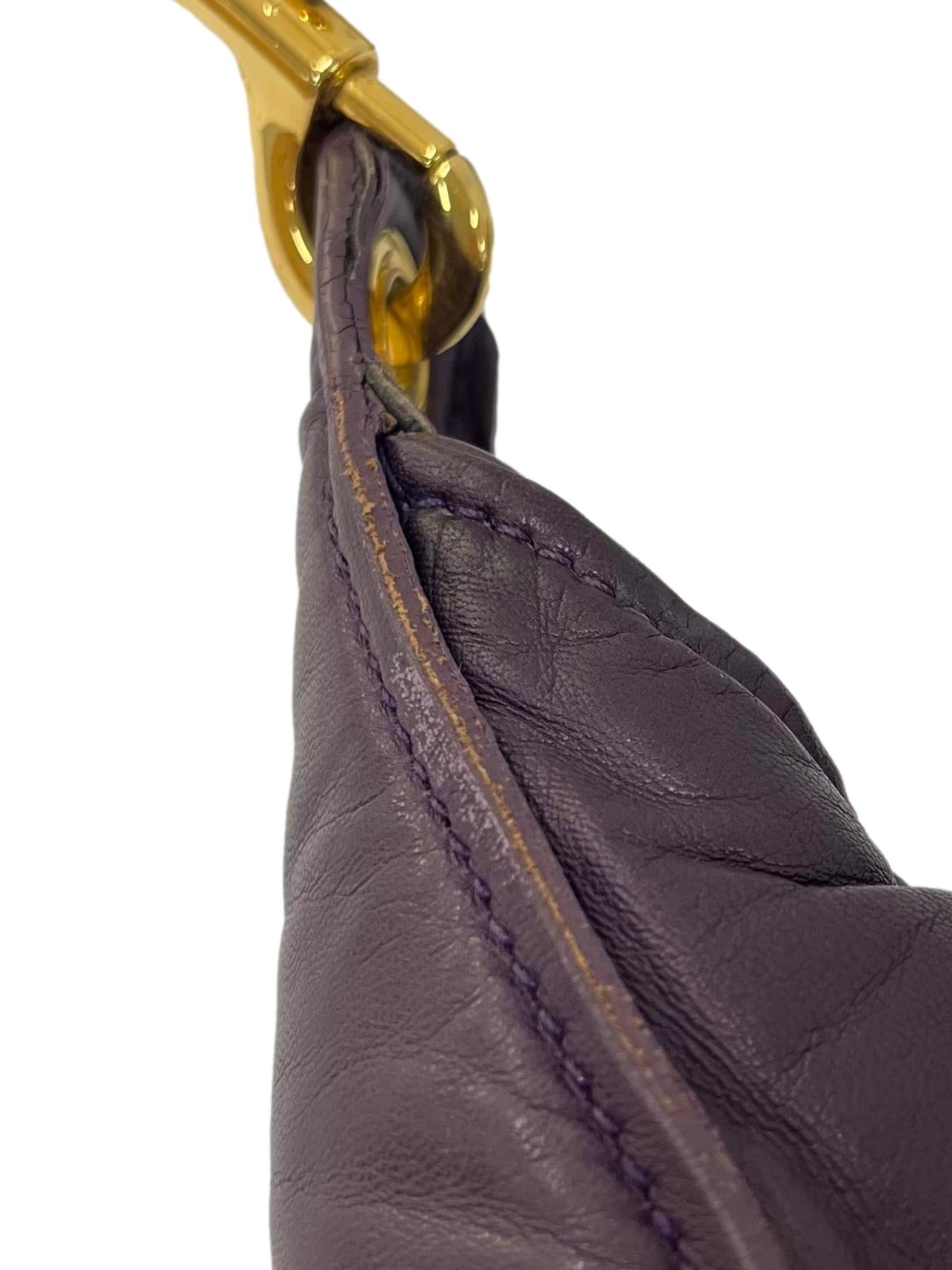Purple Soft Leather Shoulder Bag CSN