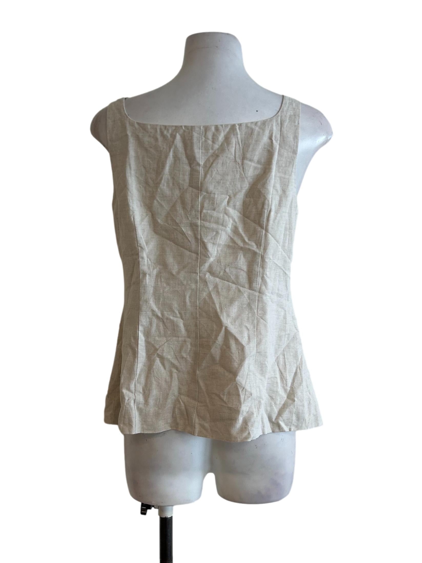 Beige Sleeveless Top OSN