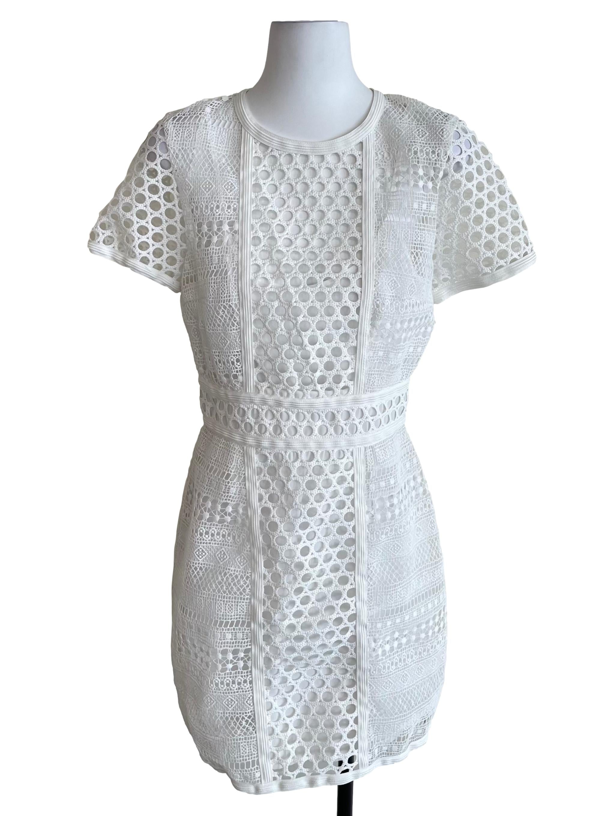 White Embroidery A-Line Dress