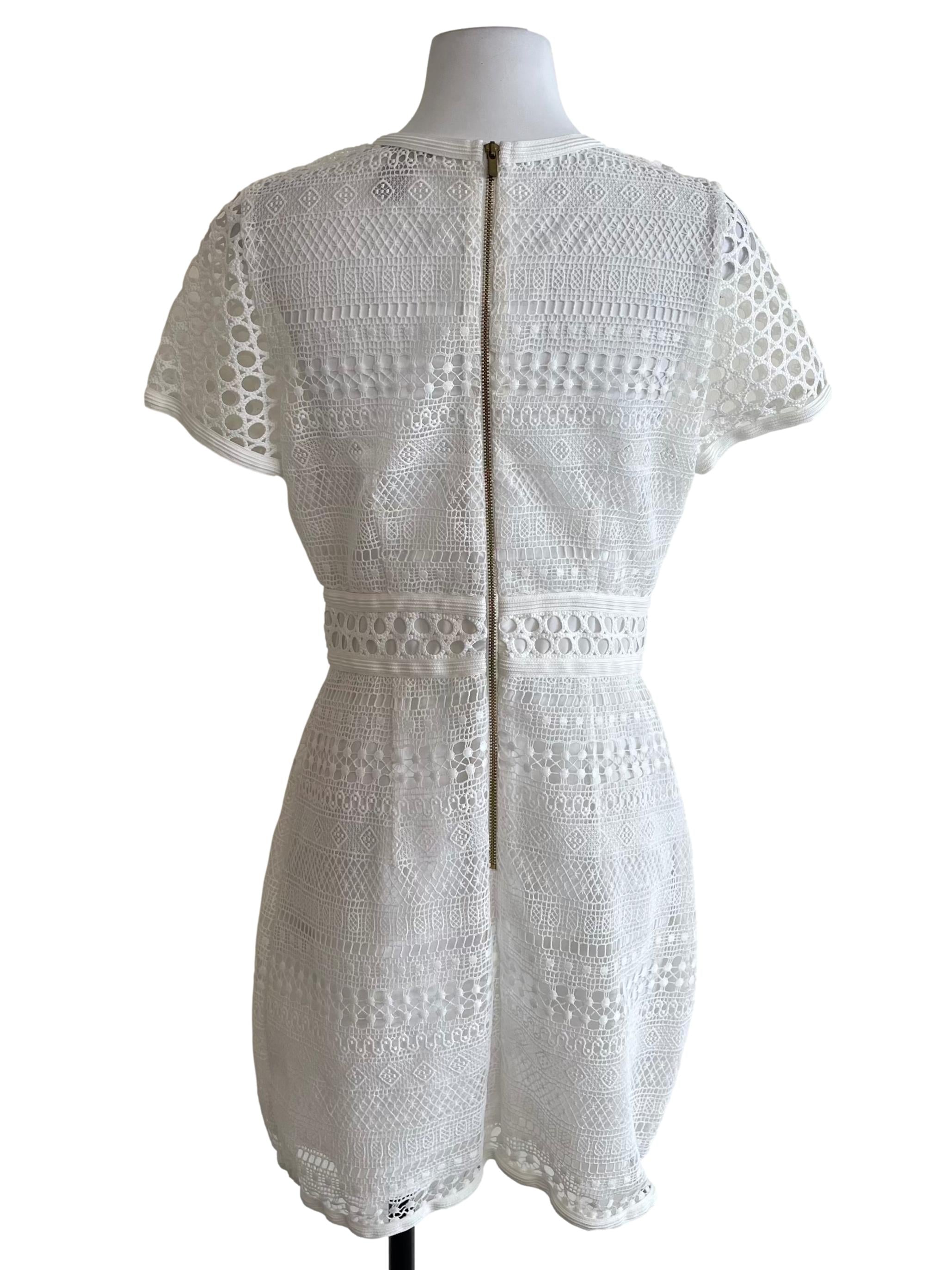 White Embroidery A-Line Dress