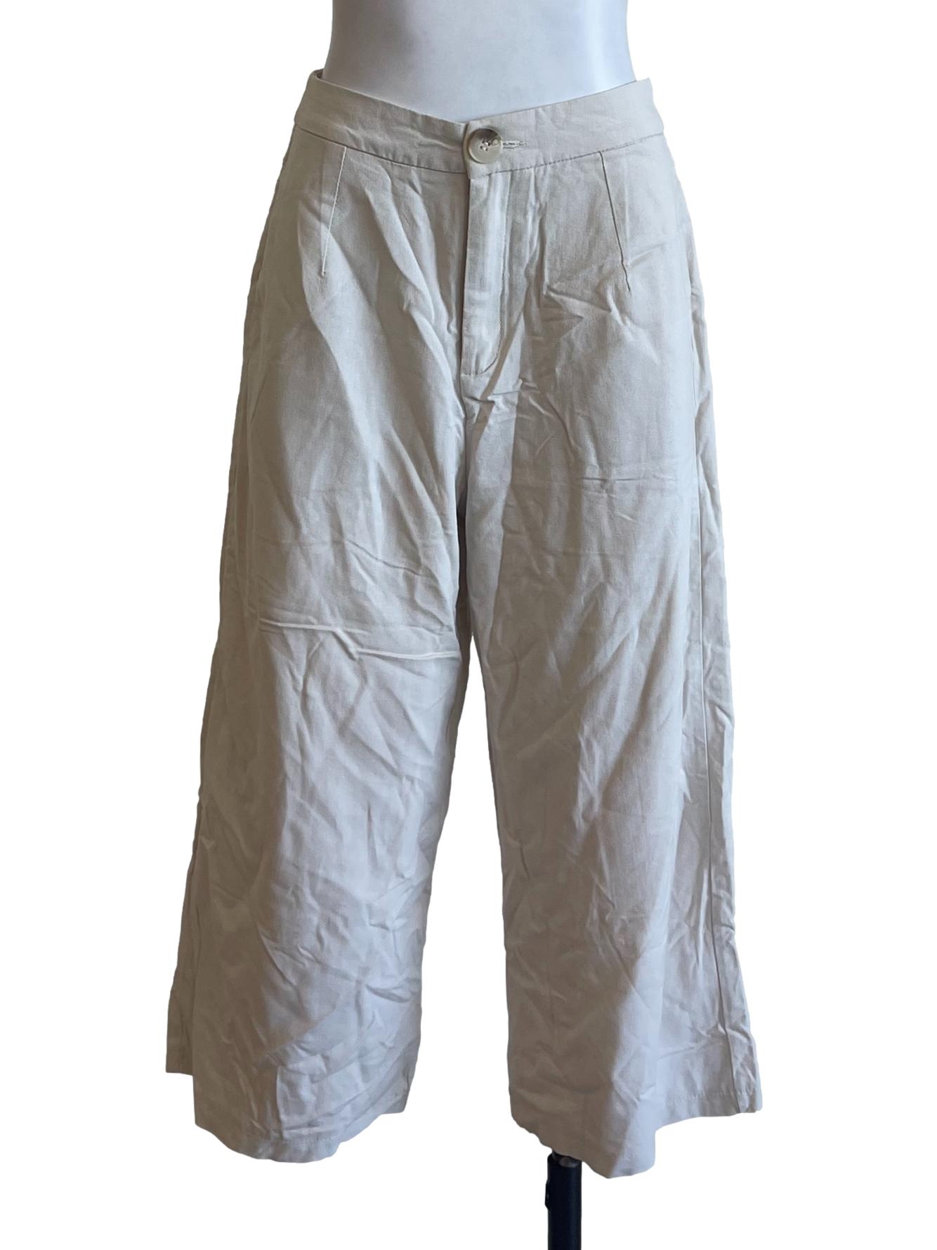 Beige Cotton Culottes