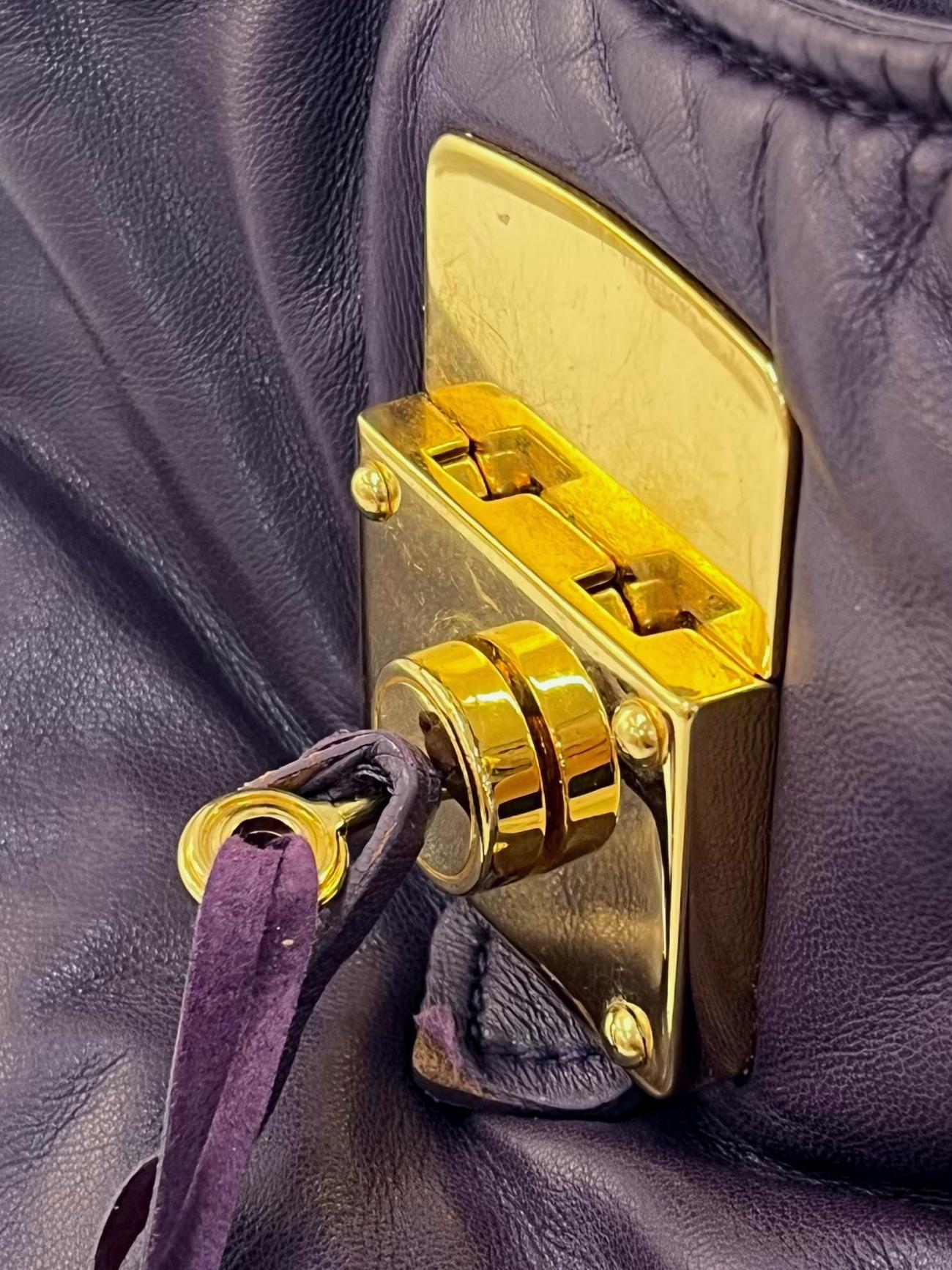 Purple Soft Leather Shoulder Bag CSN