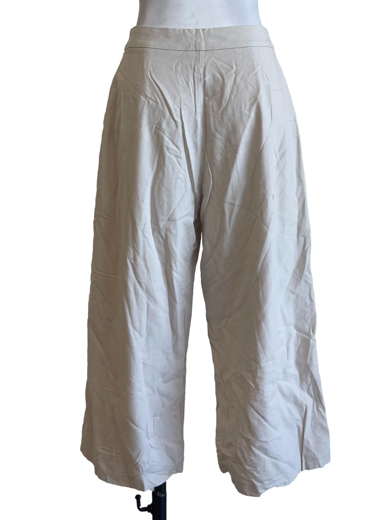 Beige Cotton Culottes