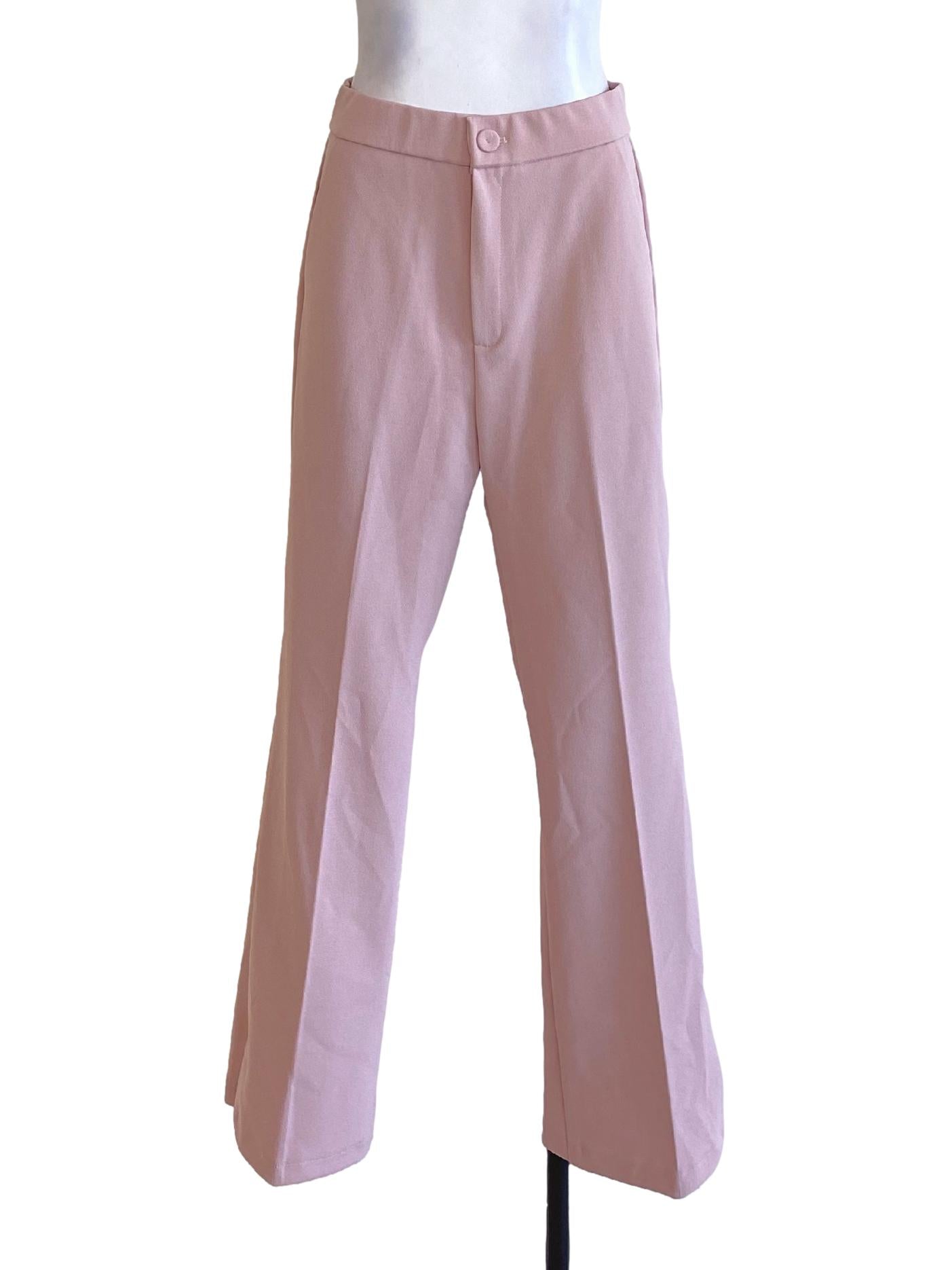 Blush Pink Straight Formal Pants
