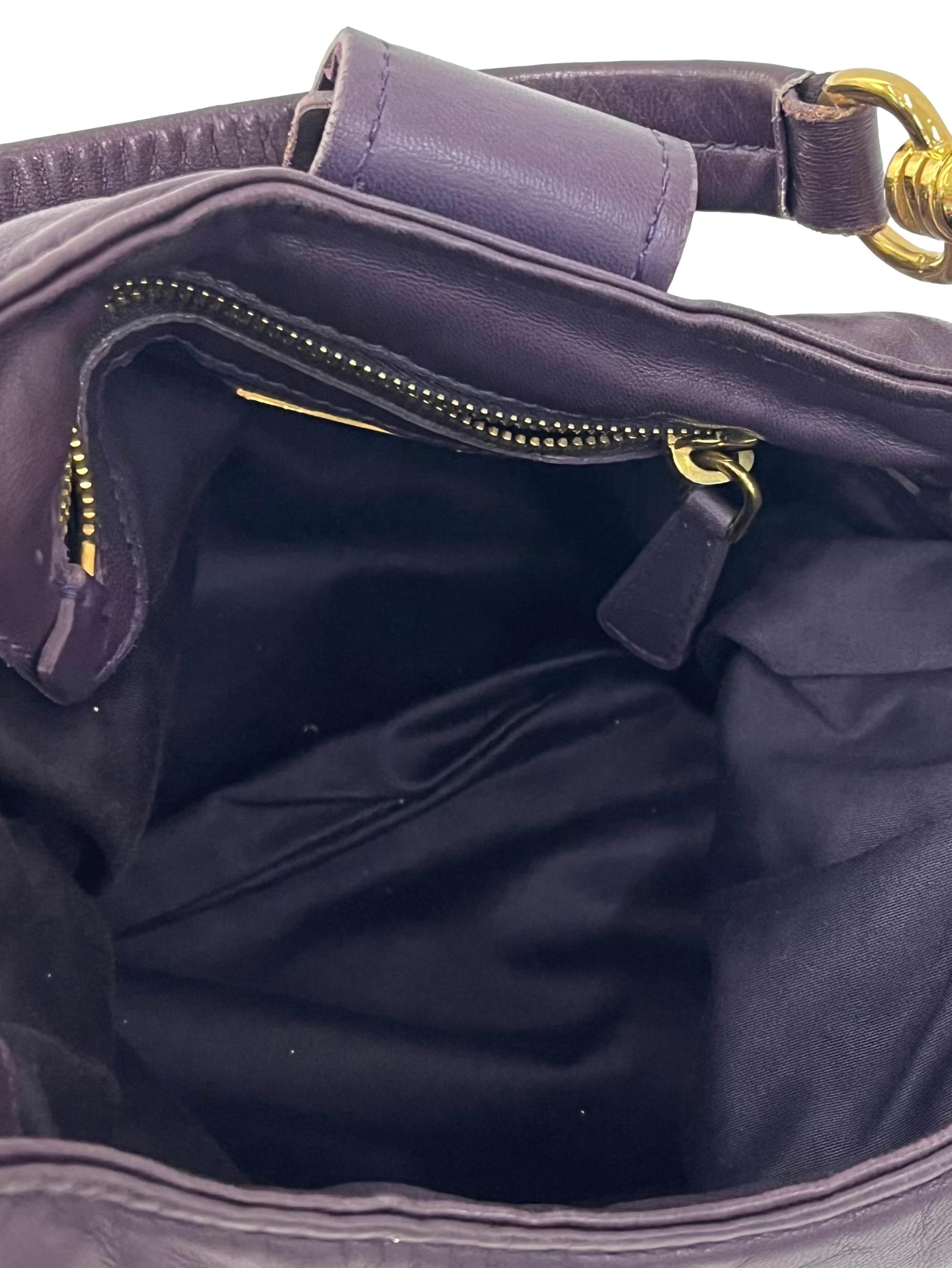 Purple Soft Leather Shoulder Bag CSN