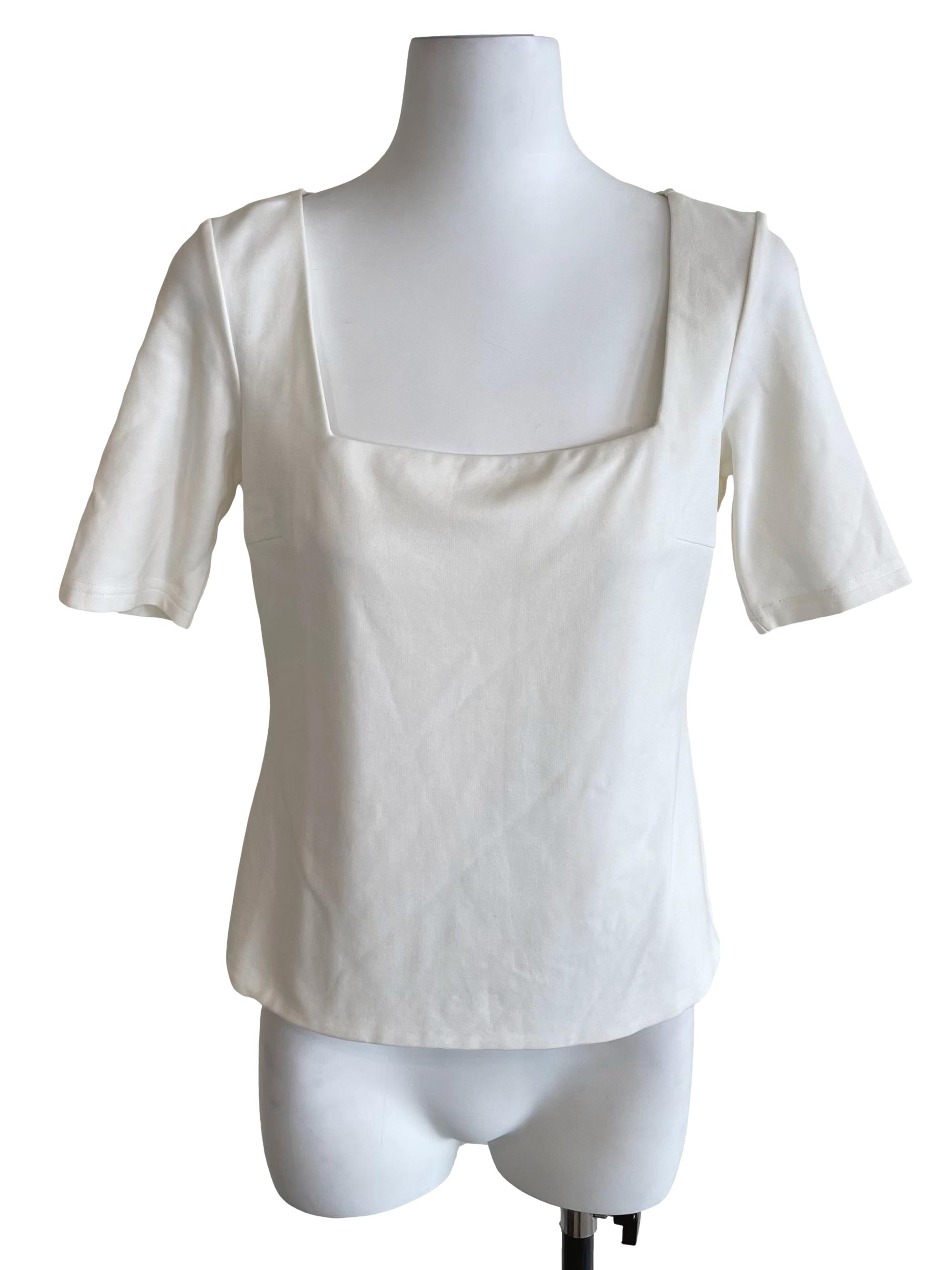 White Square Neck Top LB