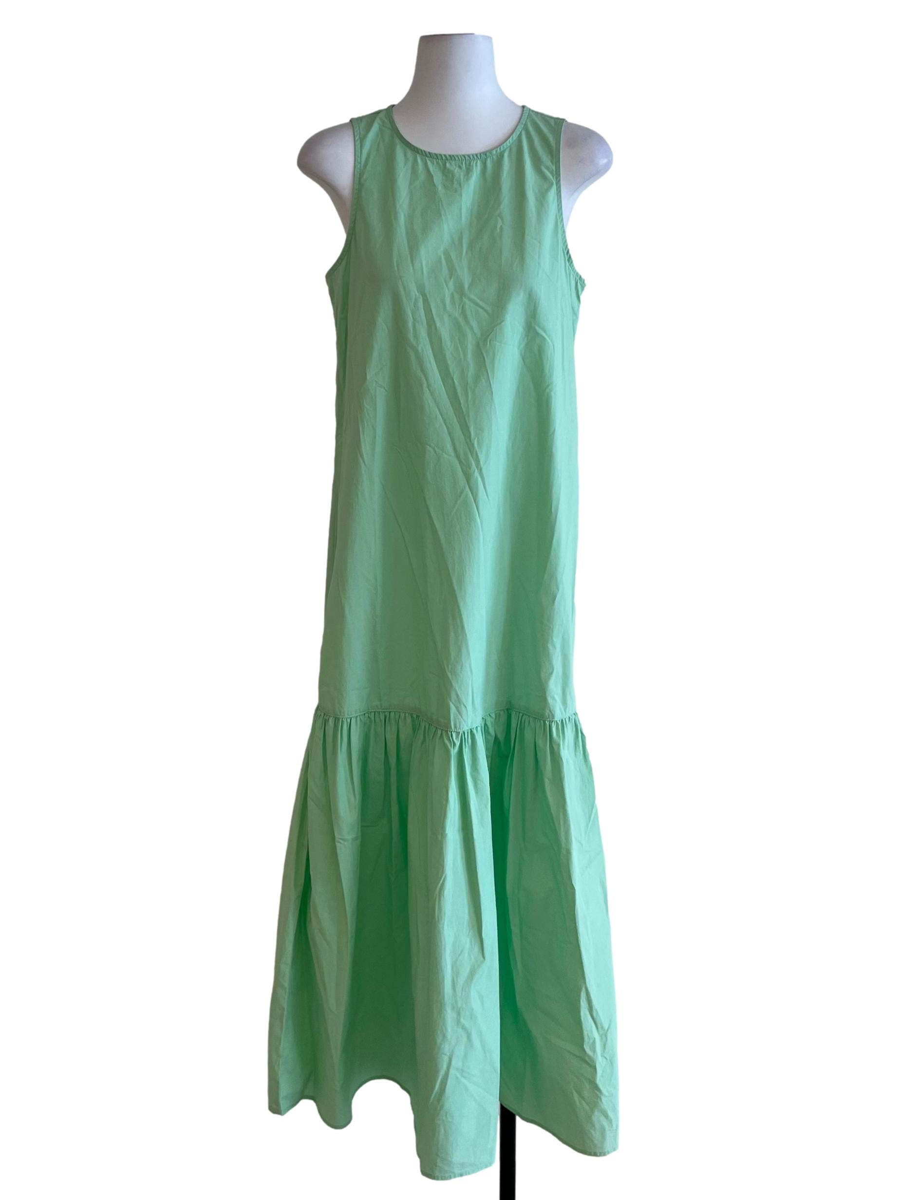 Mint Green Jewel Neckline Shift Dress