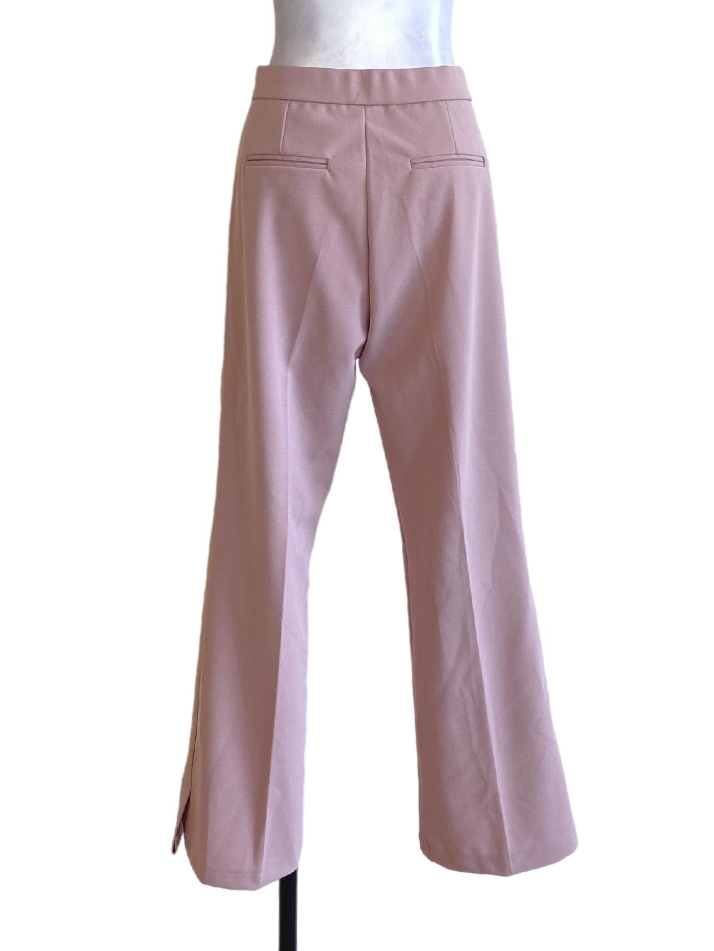 Blush Pink Straight Formal Pants