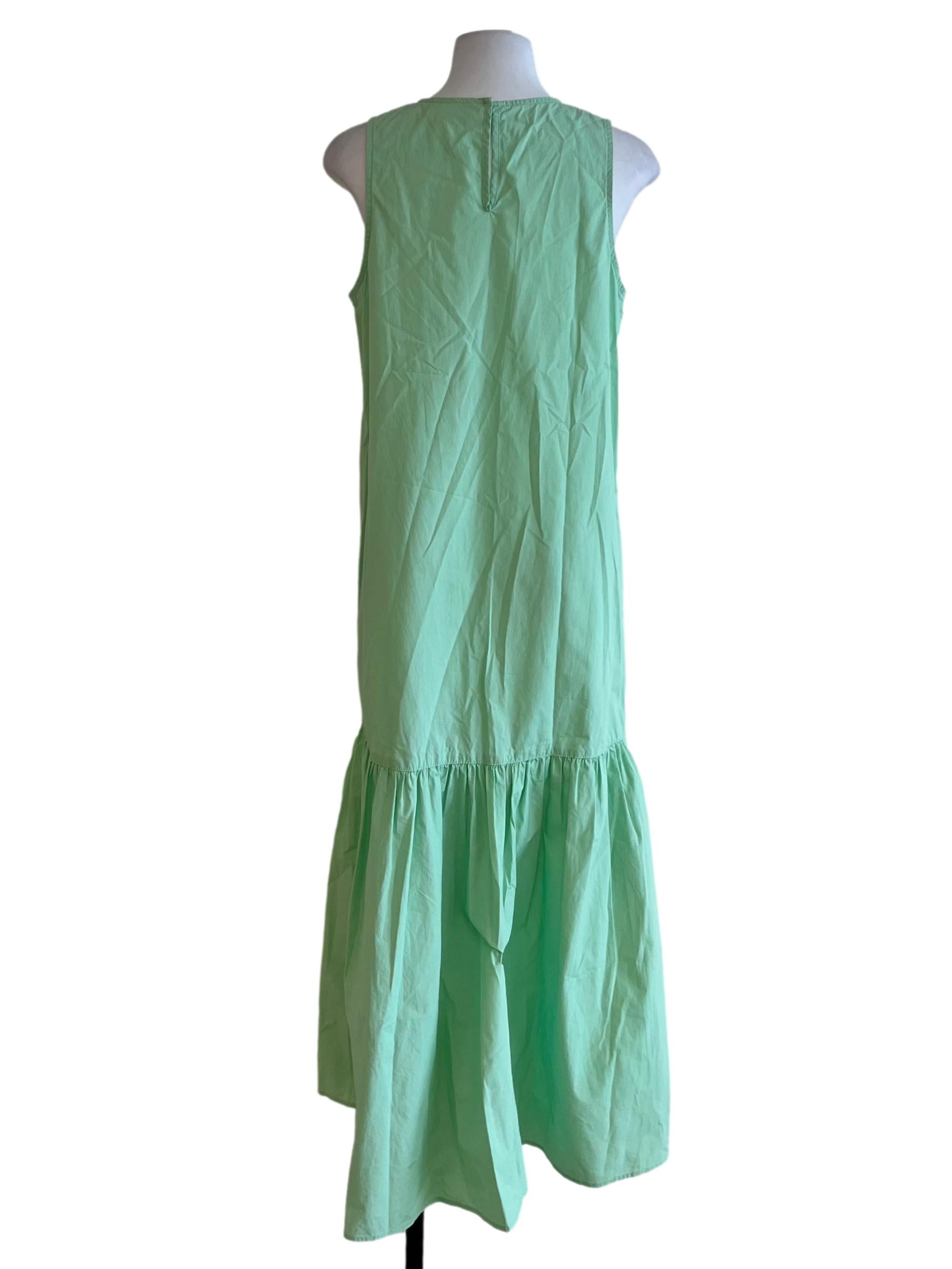 Mint Green Jewel Neckline Shift Dress
