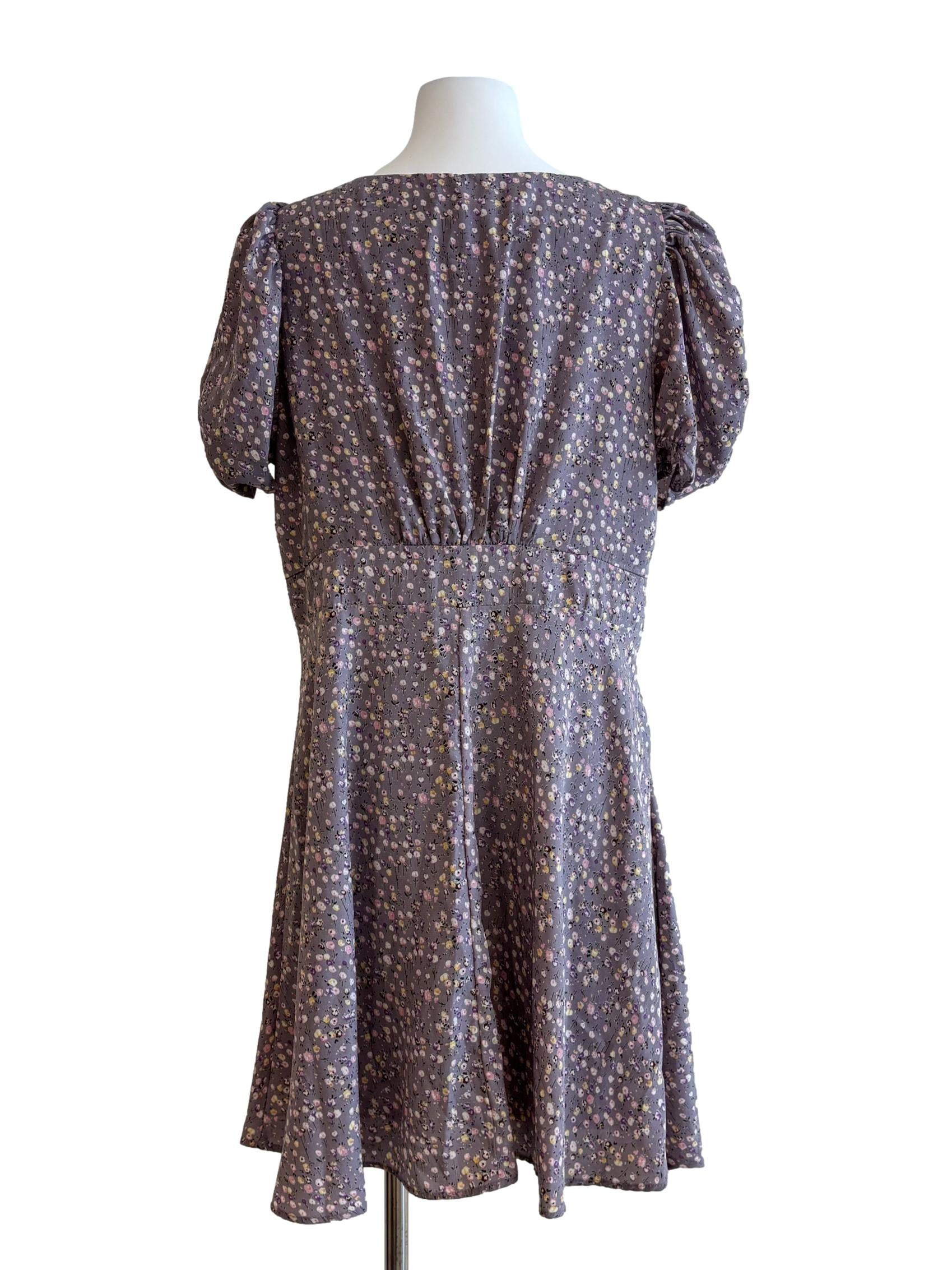 Thistle Purple Floral A-Line Dress