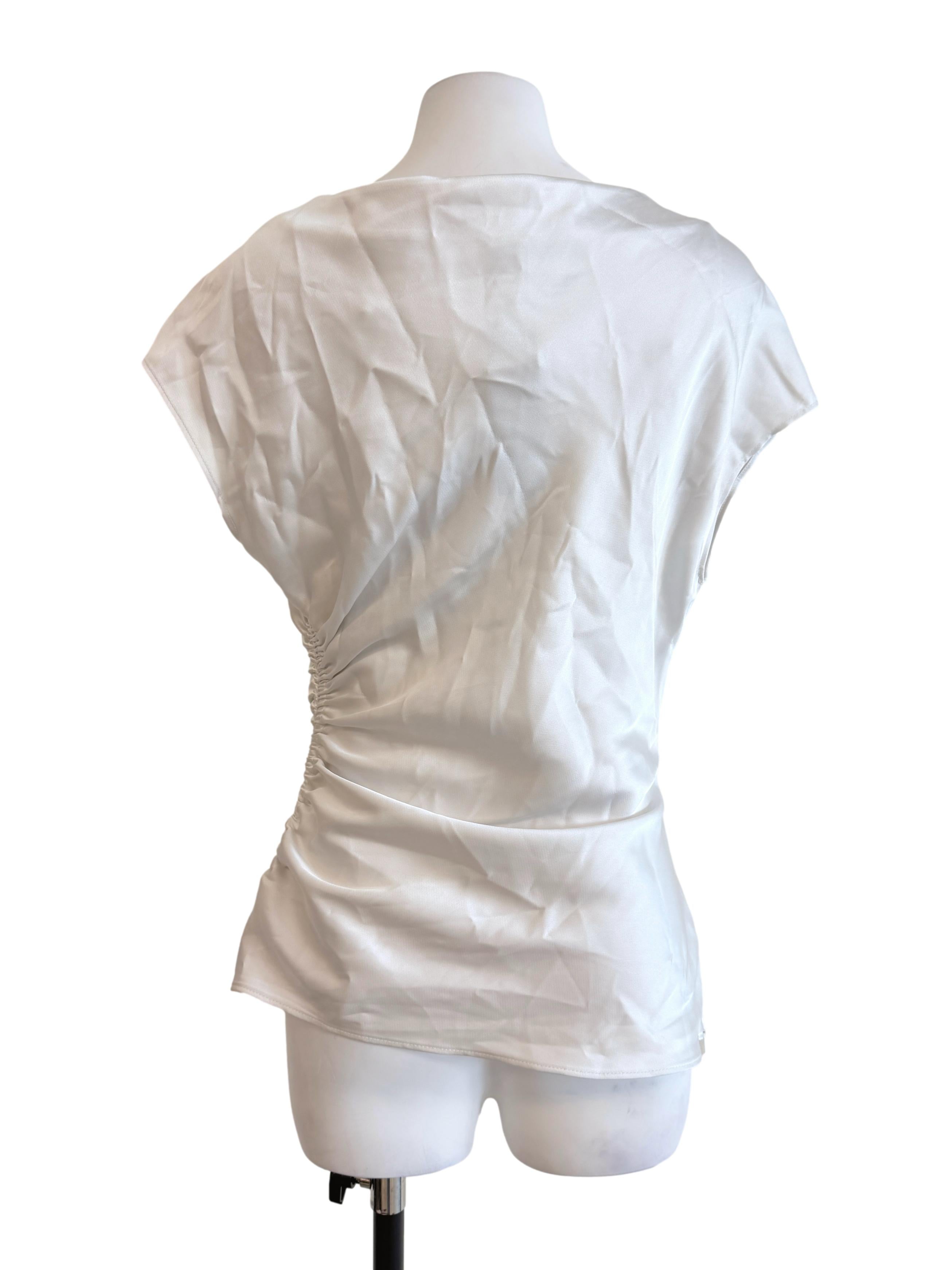 Pearl White Satin Top