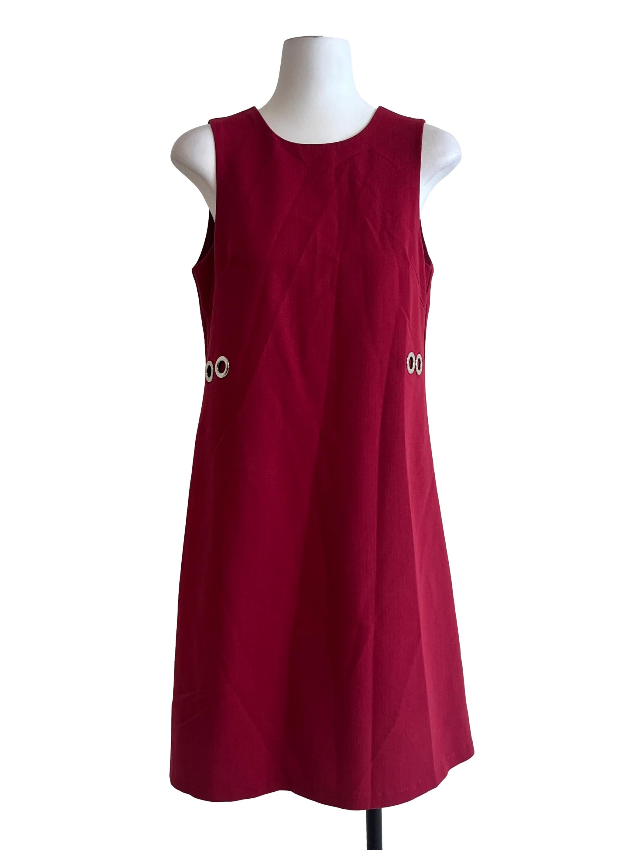 Crimson Red Halter Sleeveless Dress