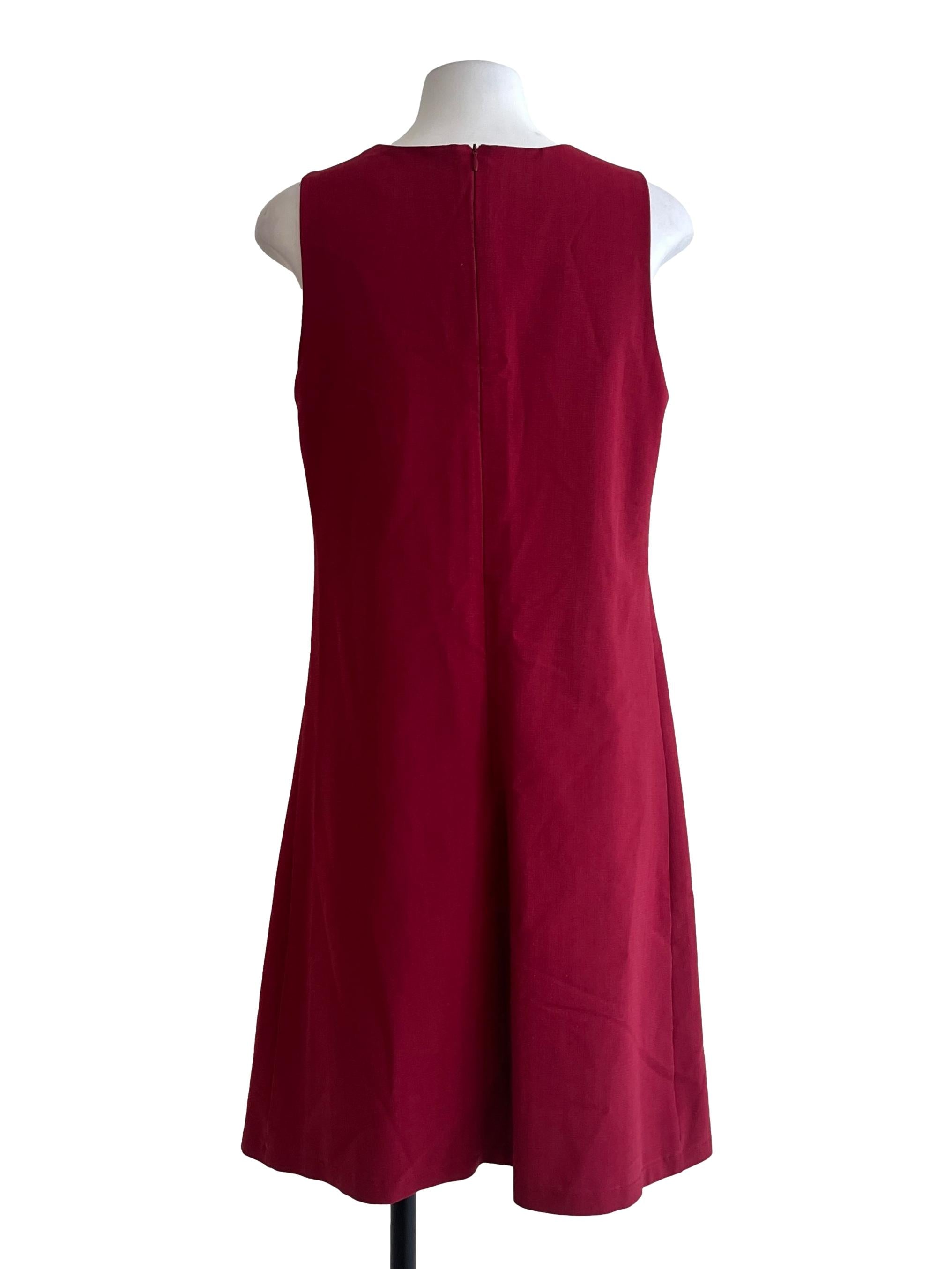Crimson Red Halter Sleeveless Dress
