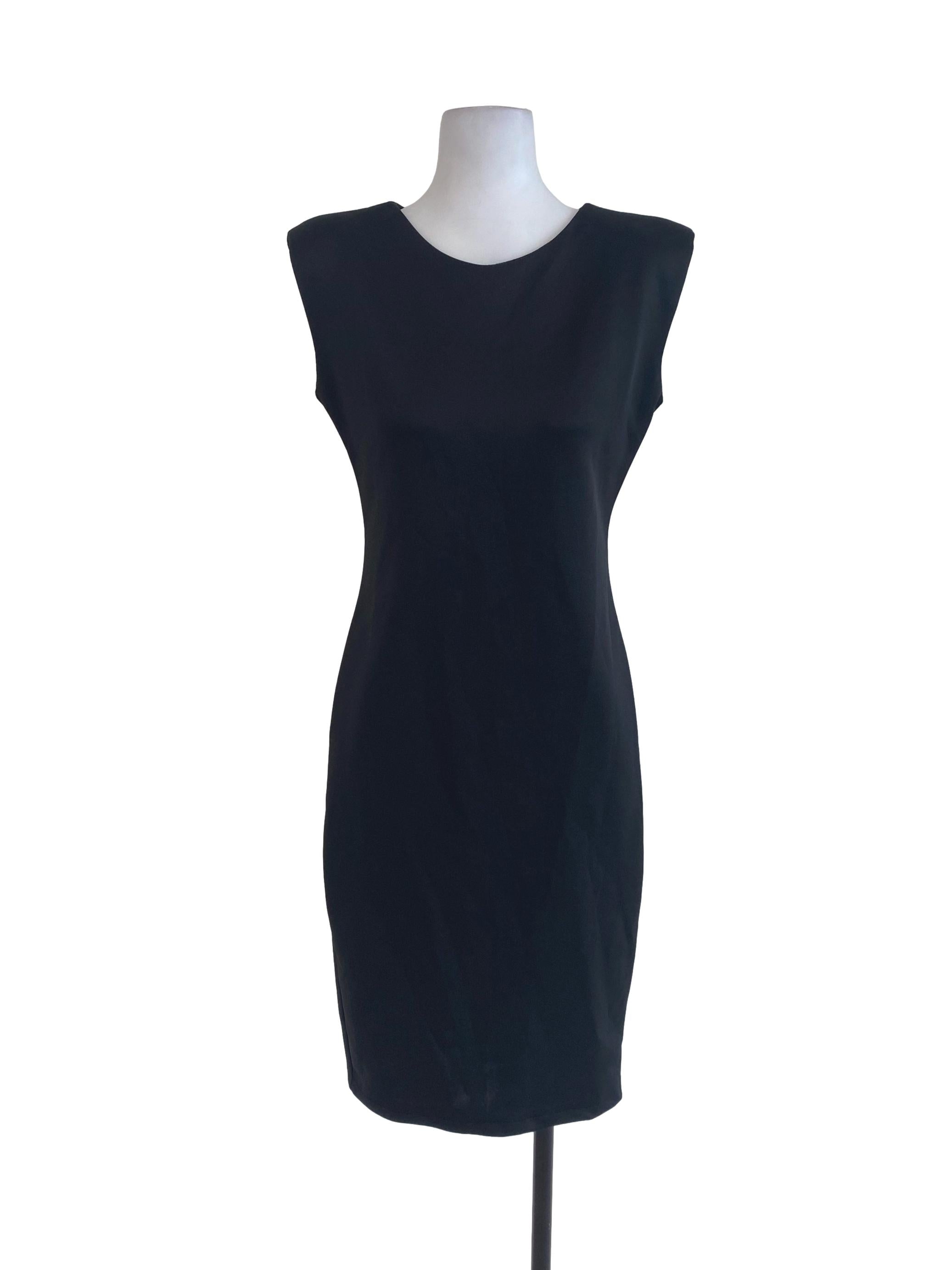 Black Plain Sheath Dress