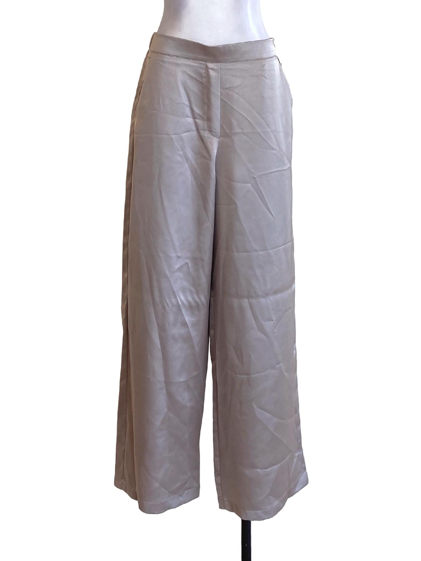 Coin Grey Zipped Loose Palazzo Pants