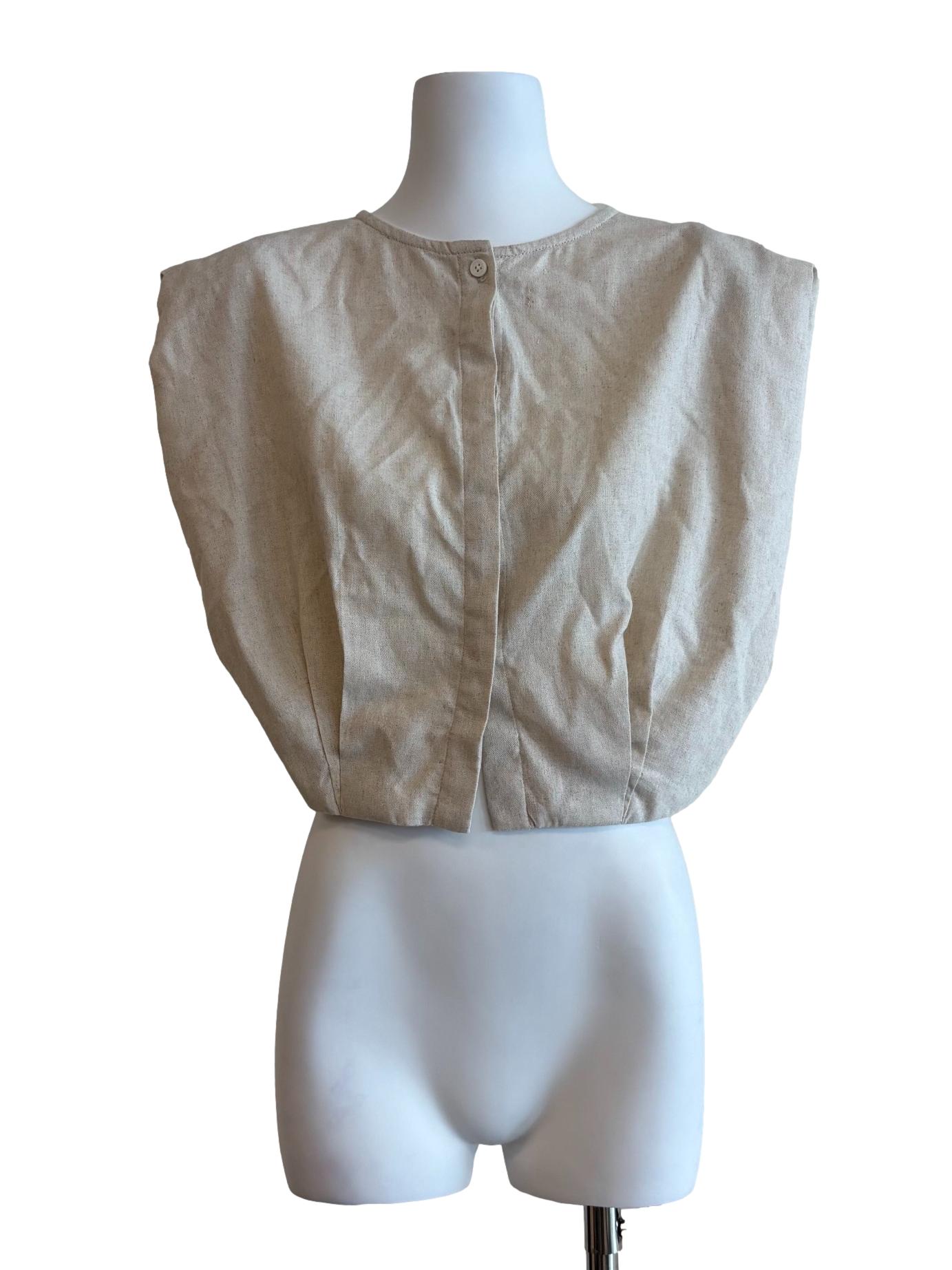 Merino Sleeveless Linen Top