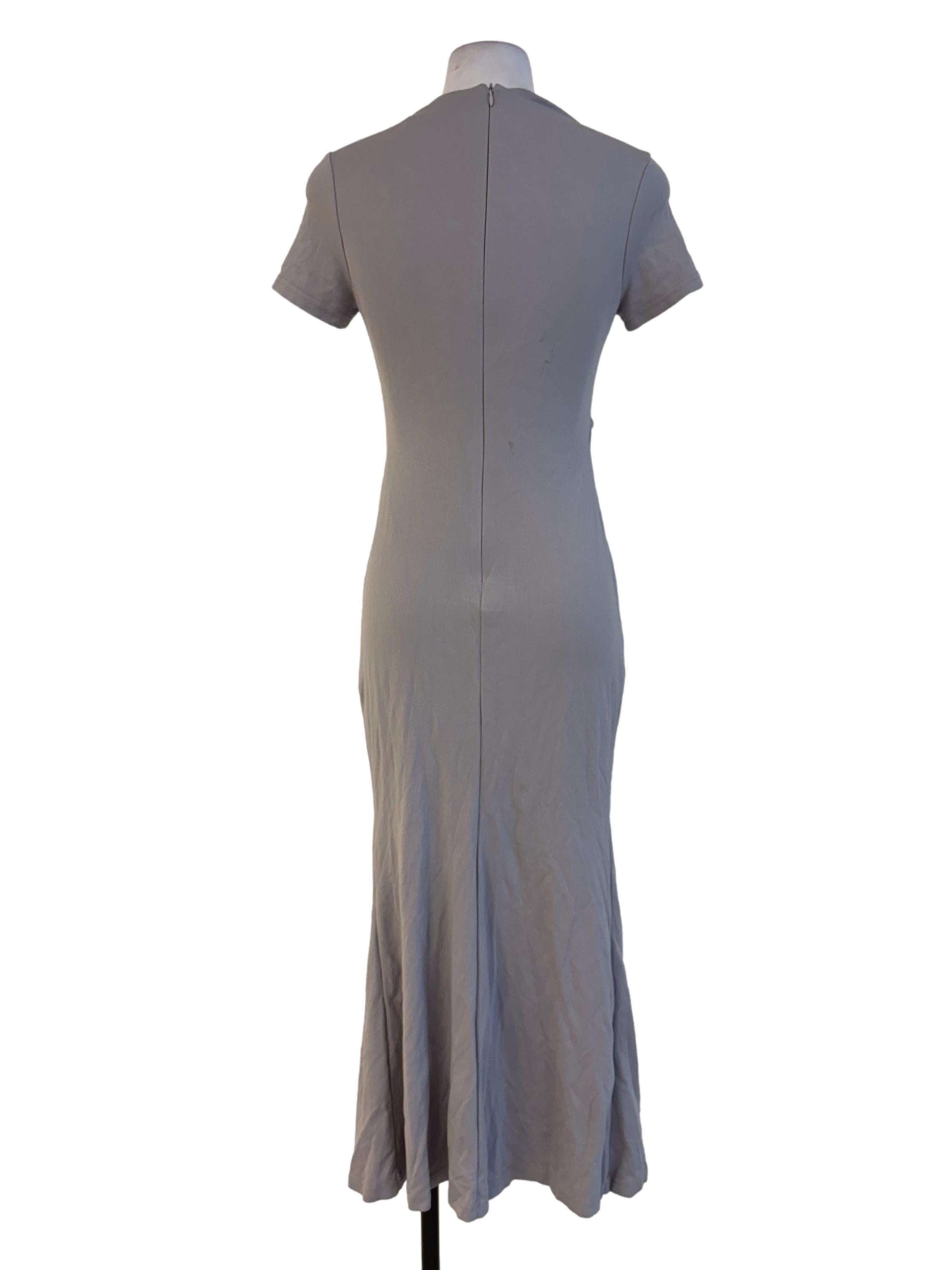 Soft Grey Square Neck Bodycon Dress