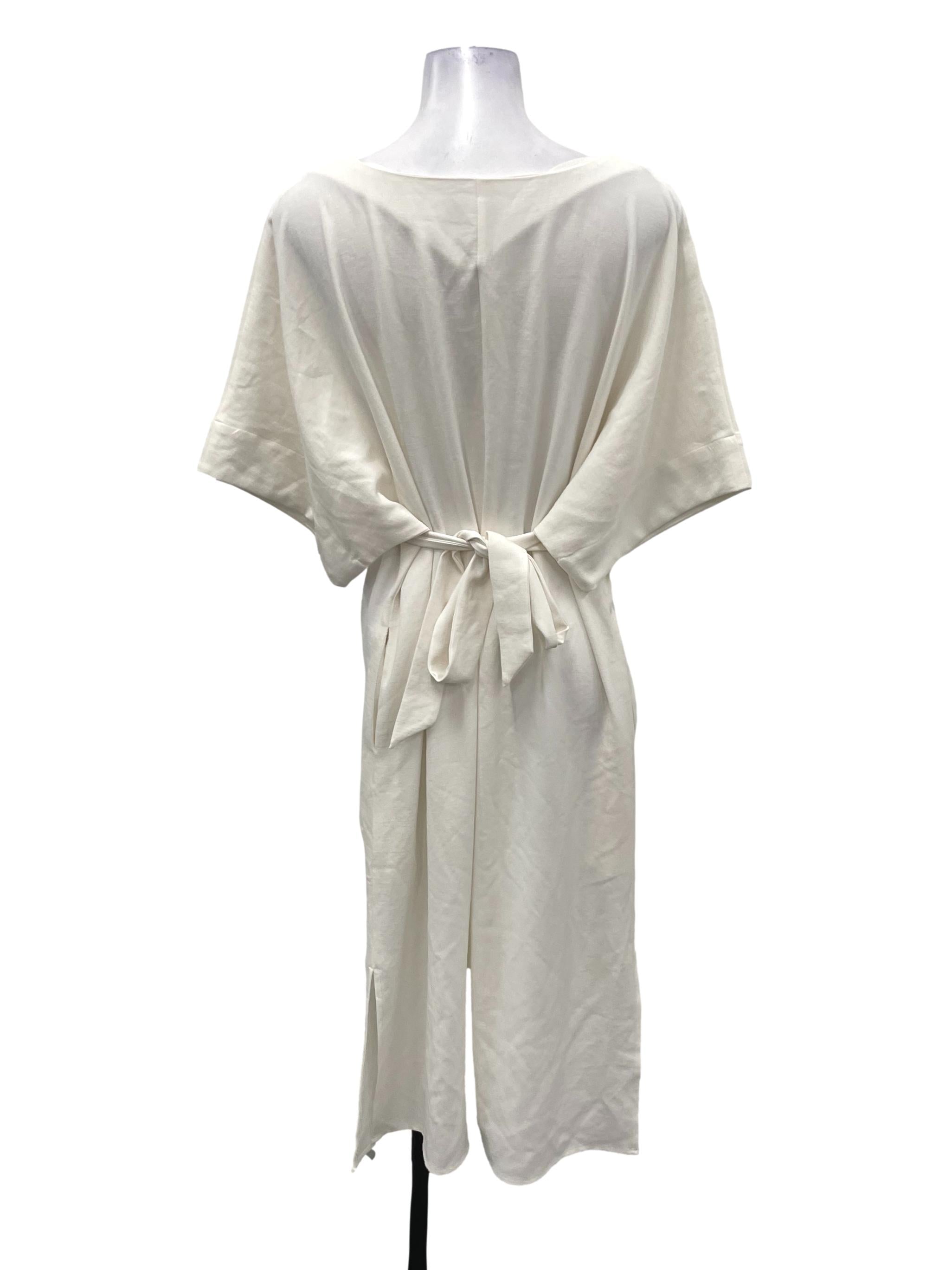 White V-Neck Maxi Dress