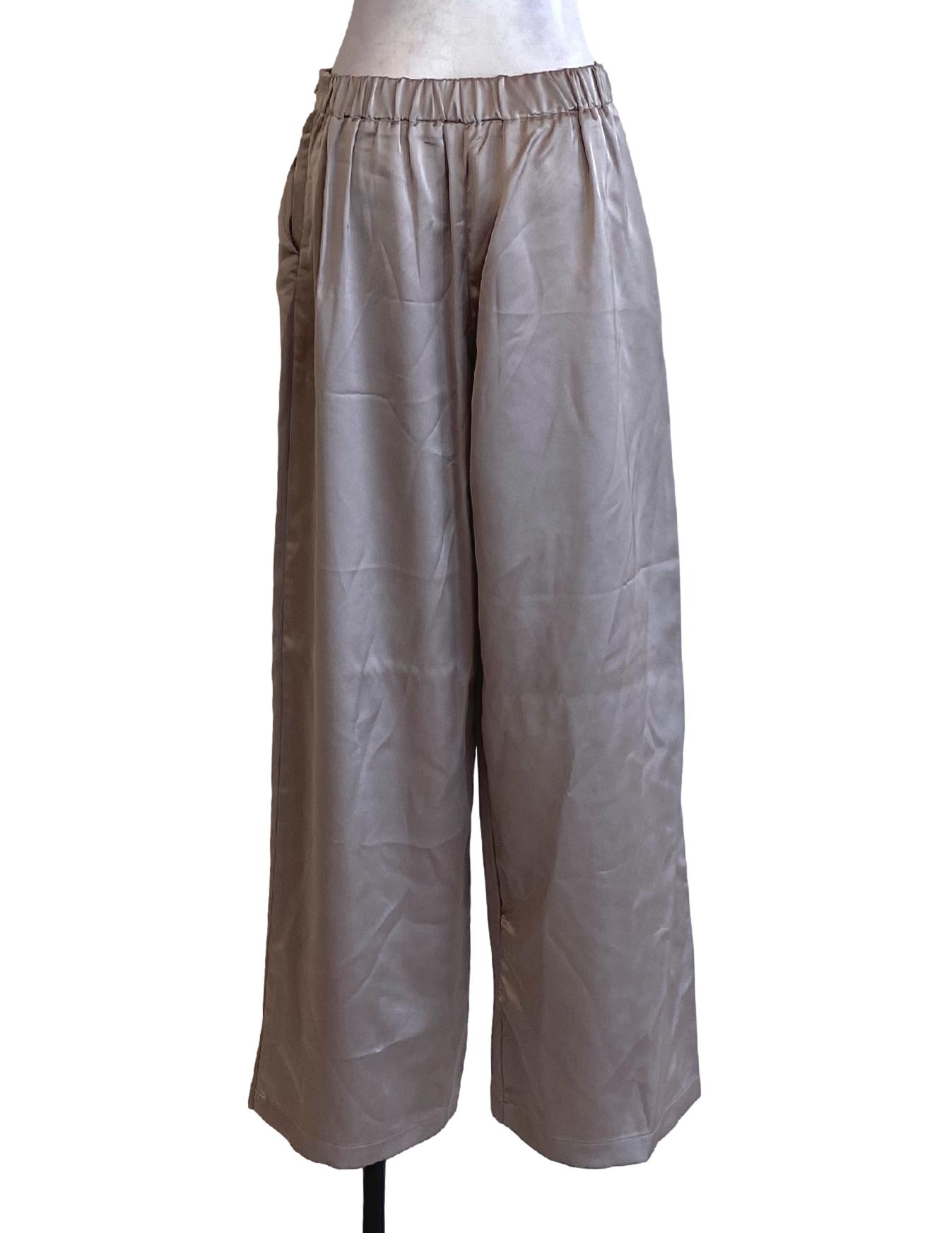 Coin Grey Zipped Loose Palazzo Pants