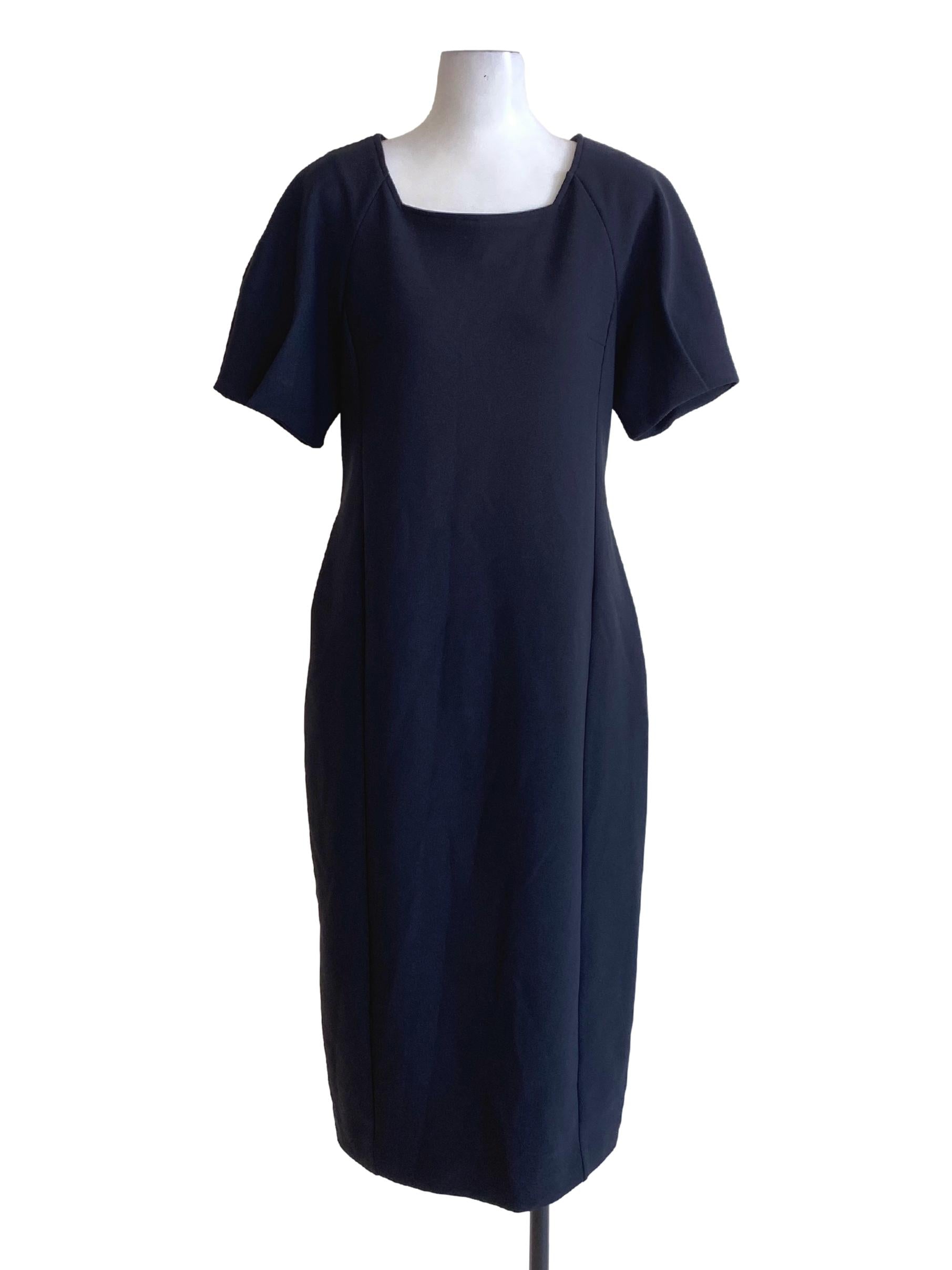 Navy Blue Square Neck Loose Bodycon Dress