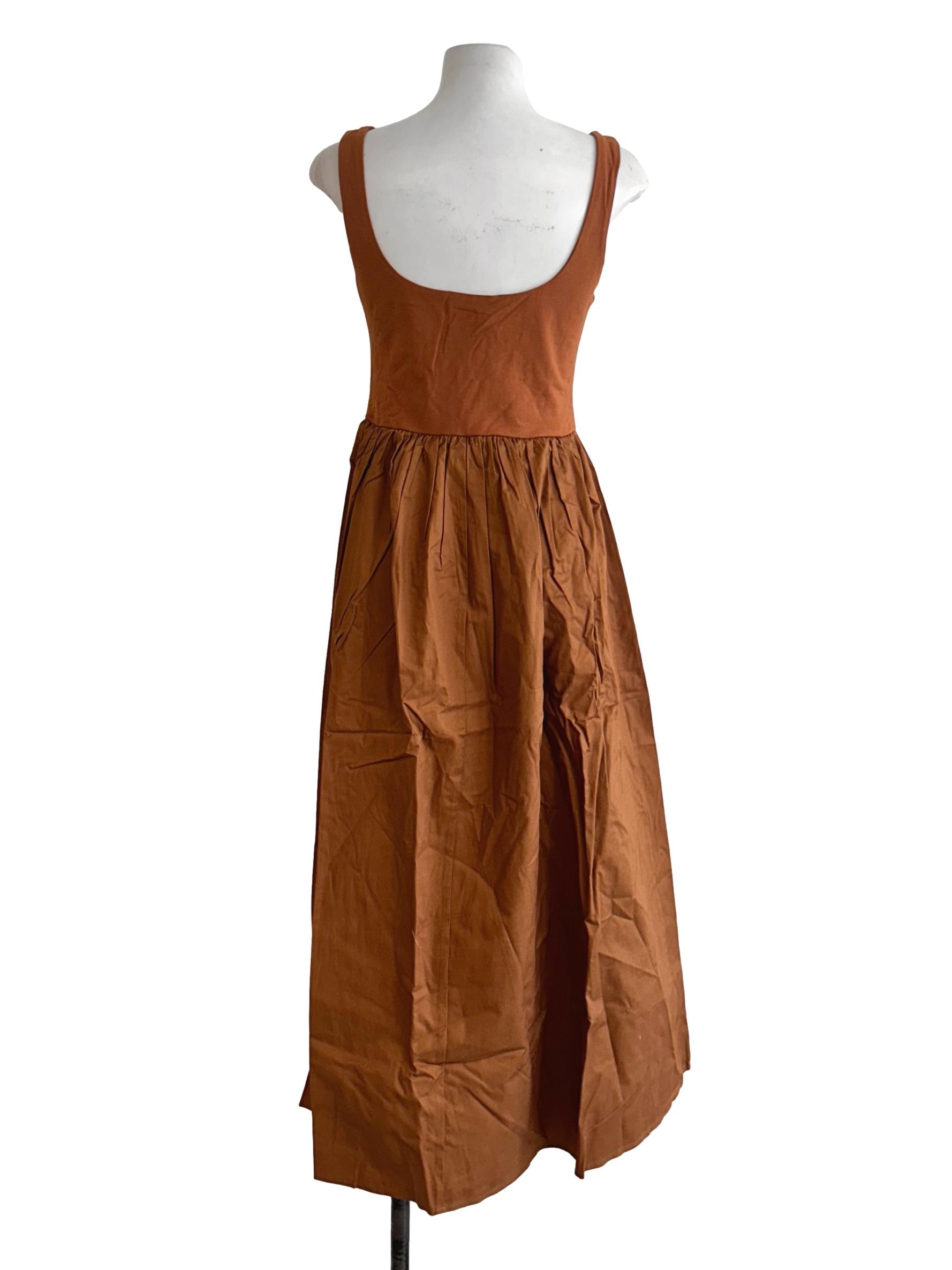 Burnt Orange Organic Cotton Jersey Midi Dress OSN