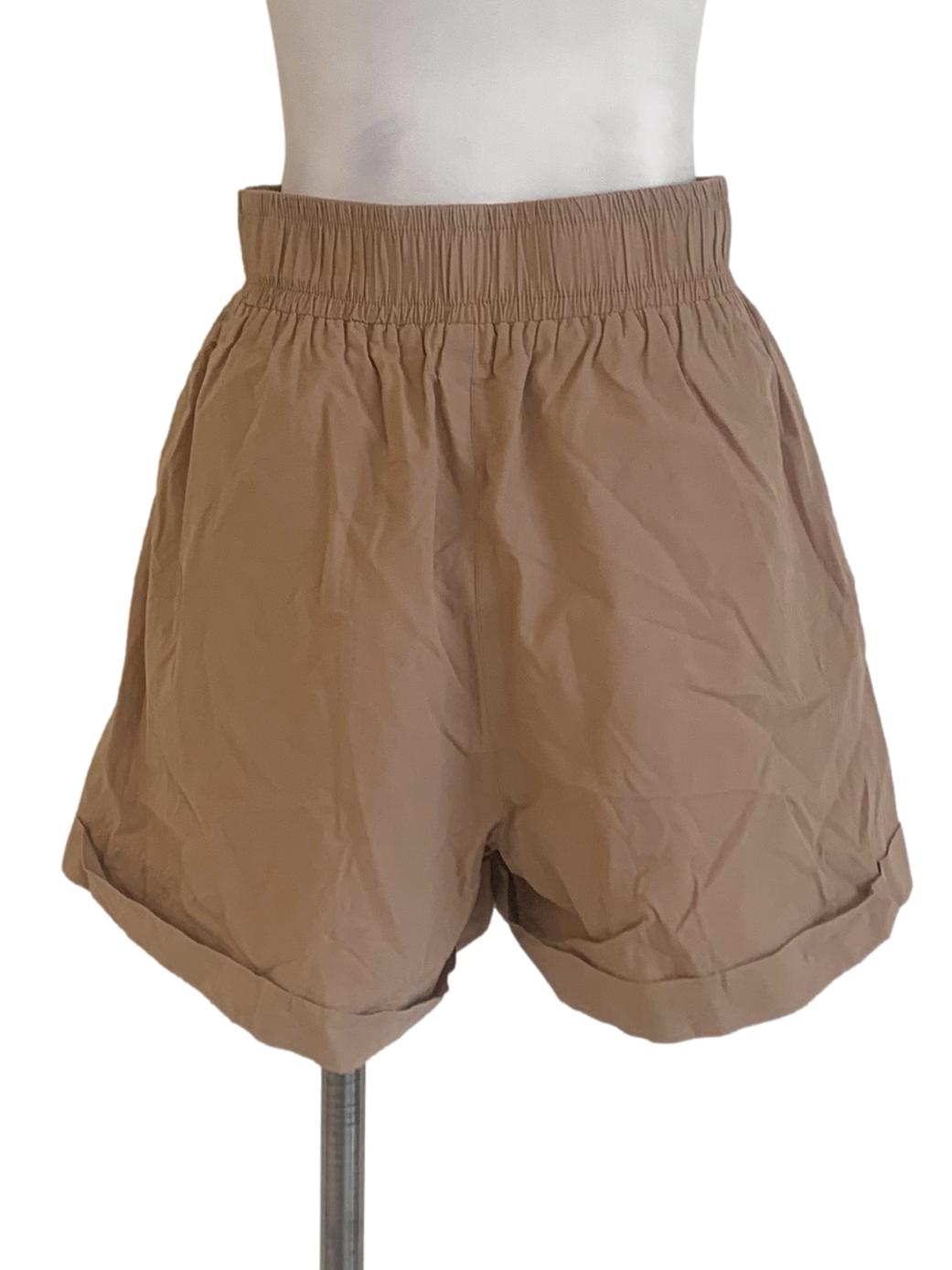 Tawny Brown Turn-Up Shorts