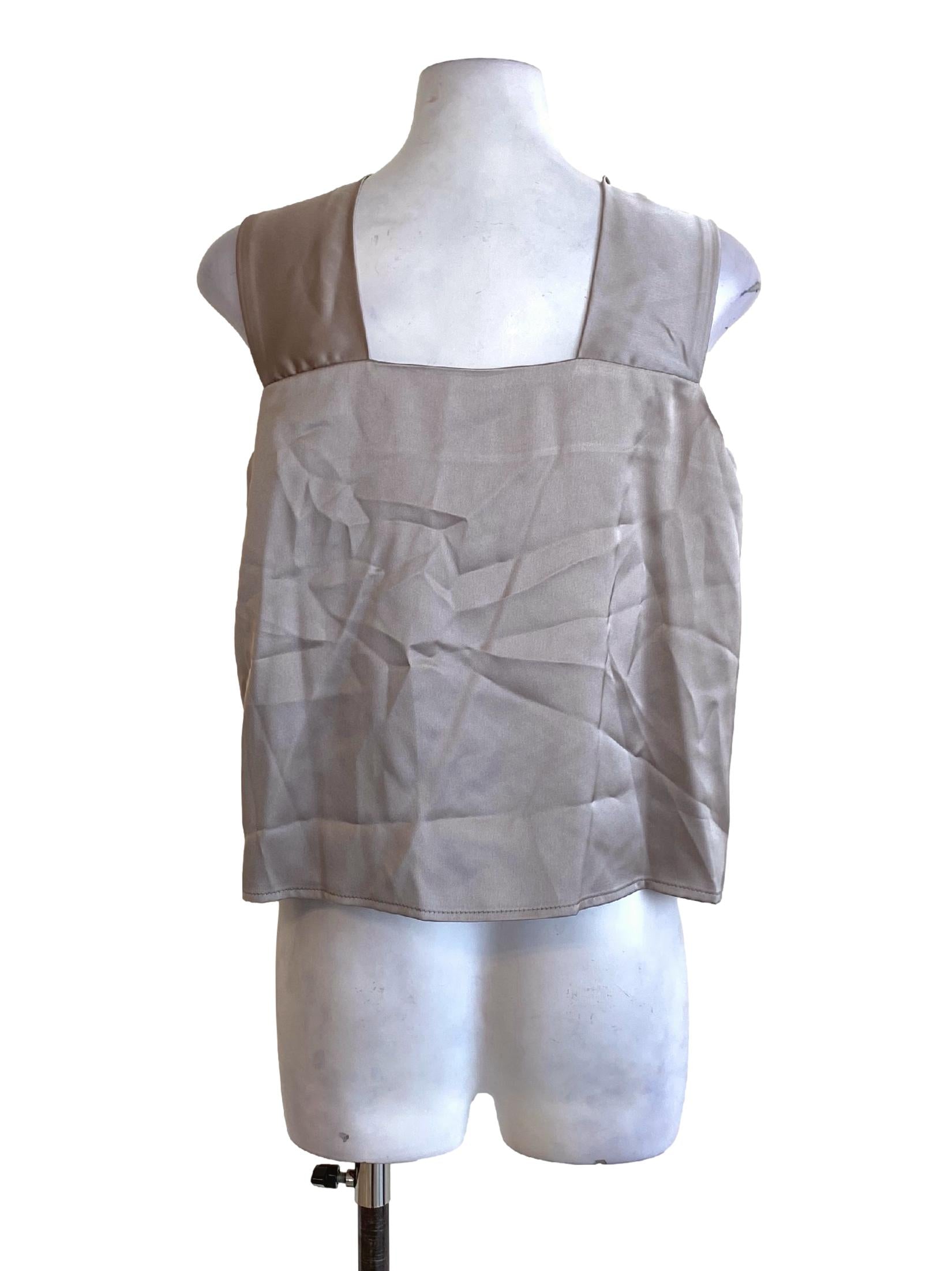 Oat Brown Twisted Loose Cropped Top
