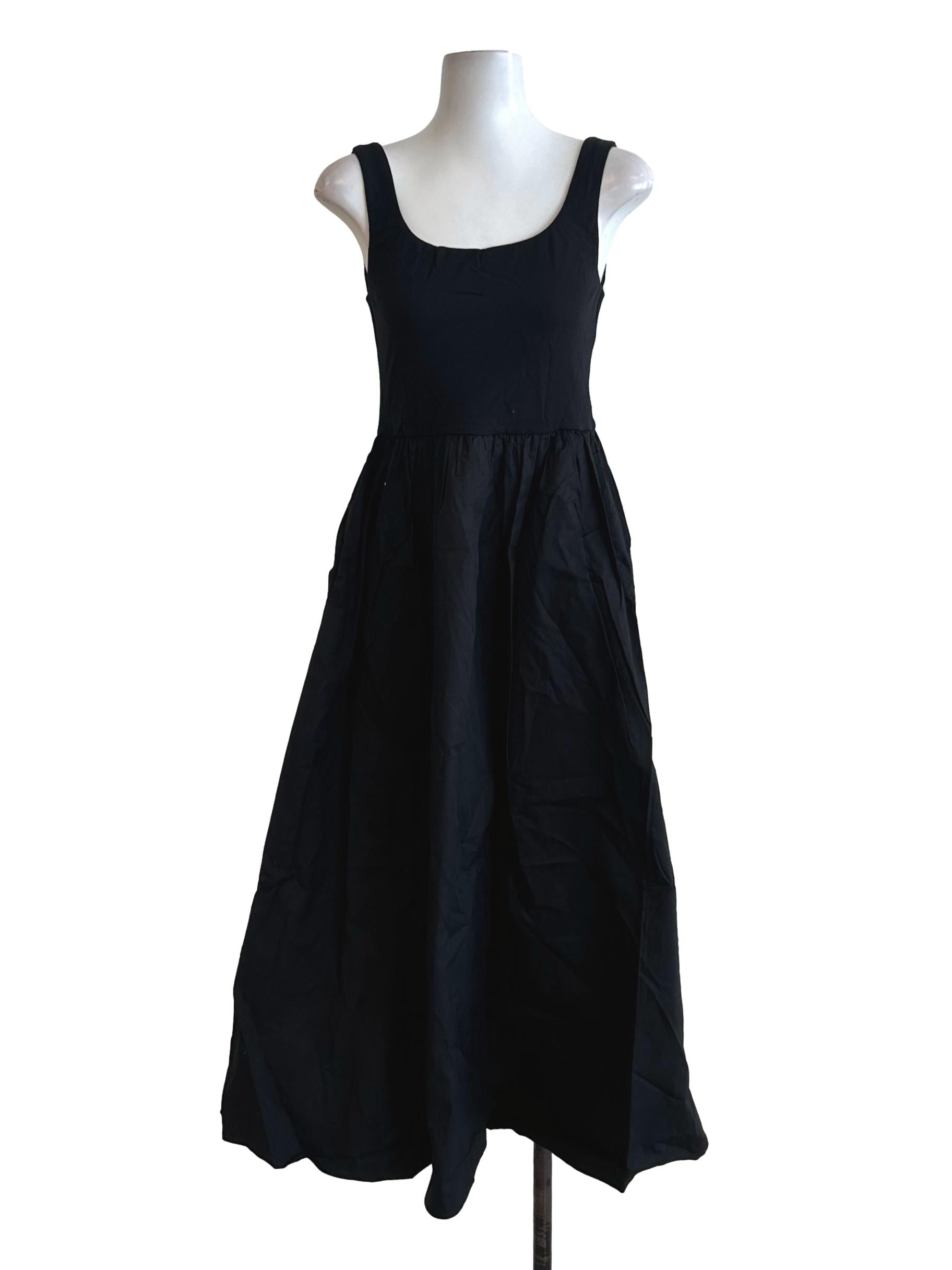 Black Organic Cotton Jersey Midi Dress OSN