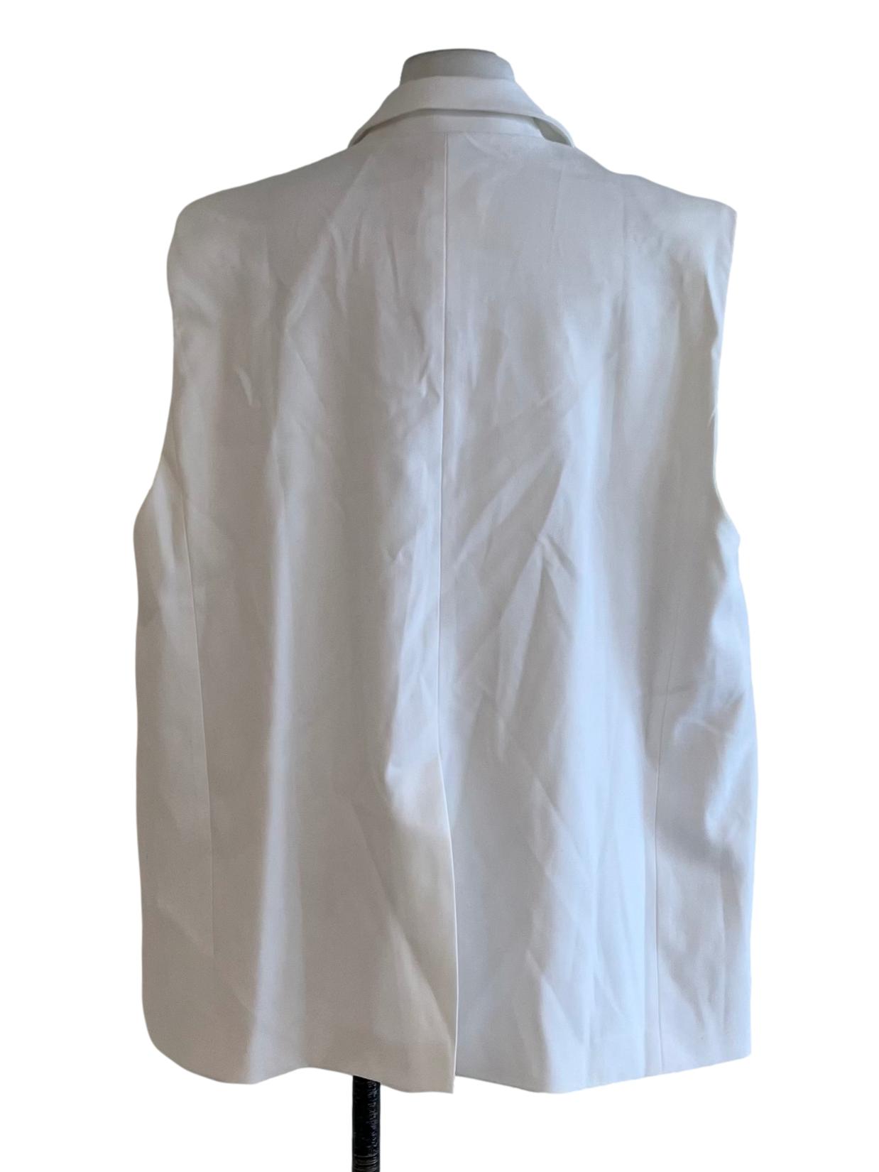 White Notched Neckline Single-Breasted Blazer