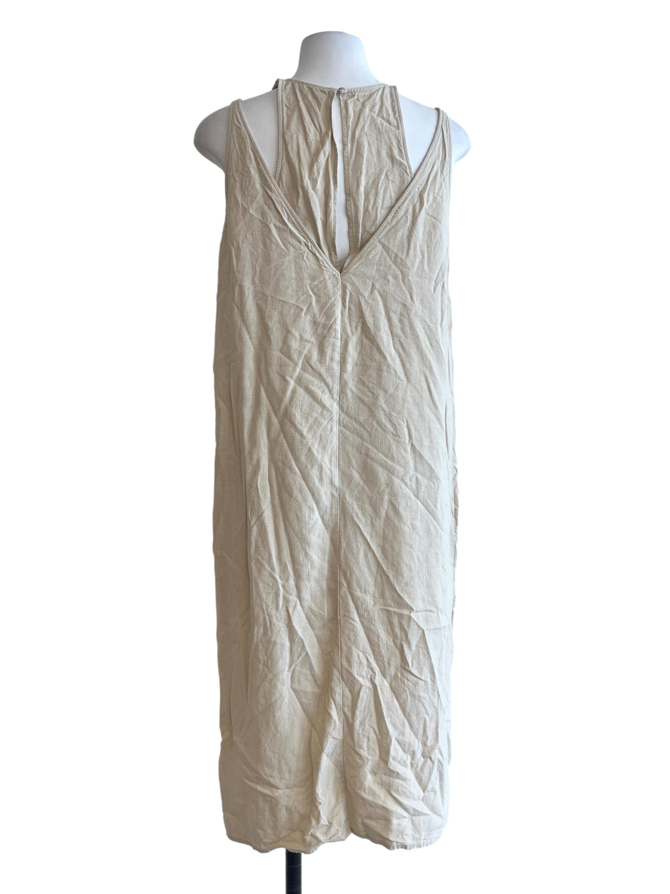 Linen White Halter Sleeveless Dress