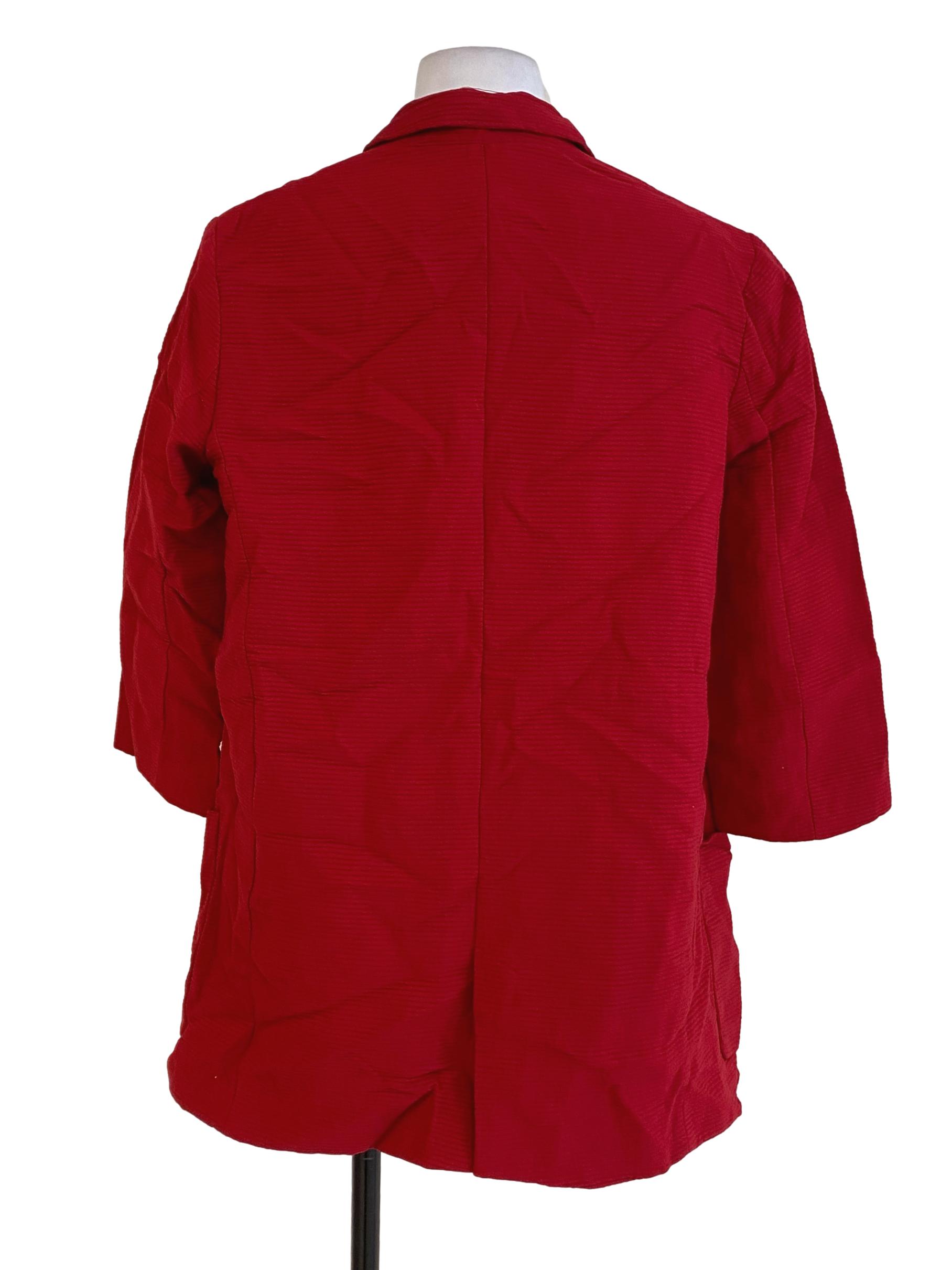 Zara Red Textured Blazer | REFASH