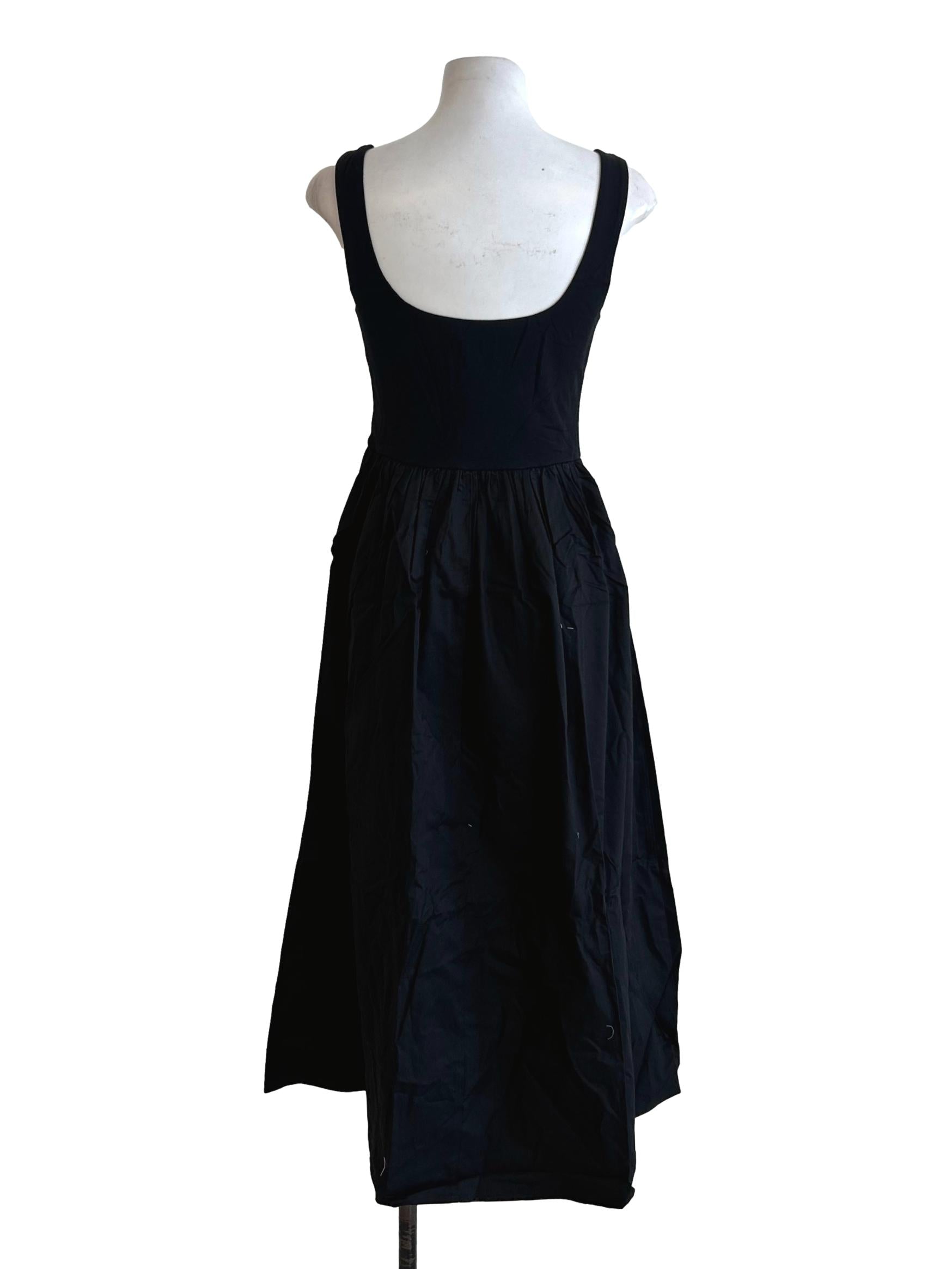 Black Organic Cotton Jersey Midi Dress OSN