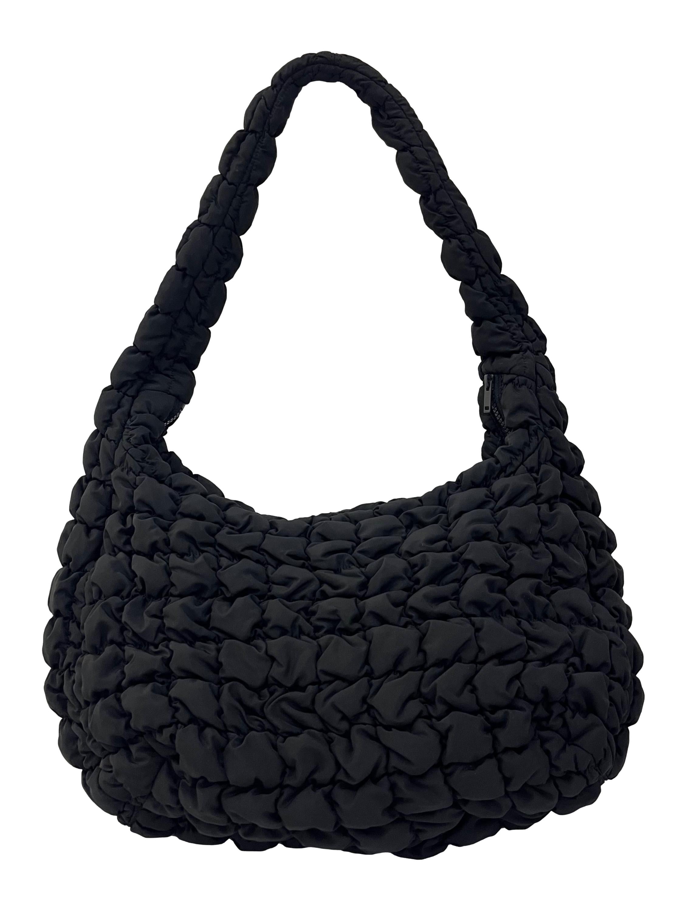 Black Oversized Quilted Shoulder Bag