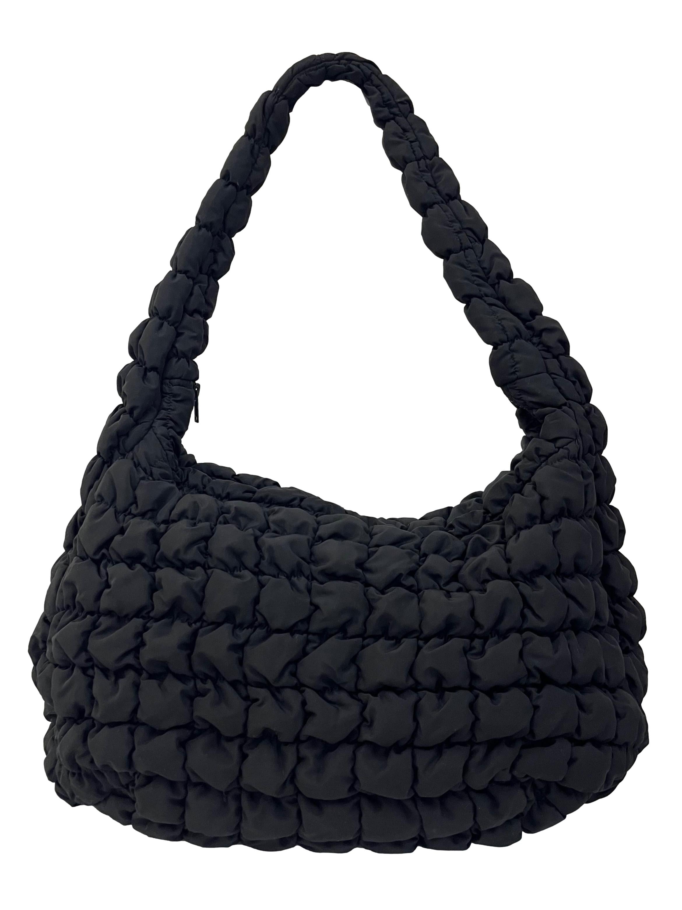 Black Oversized Quilted Shoulder Bag