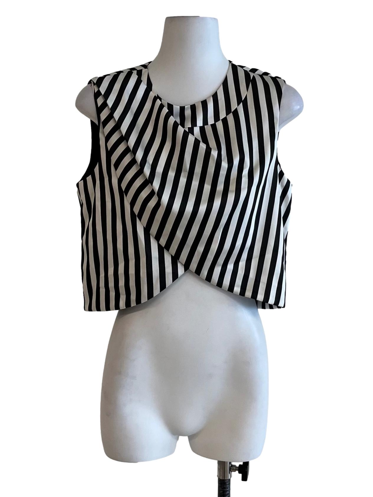 Black Awning Stripe Sleeveless Top